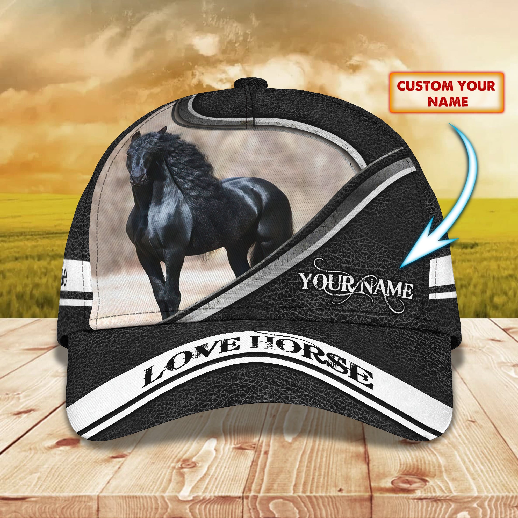 Black Horse - Personalized Name Cap 41 - Tad