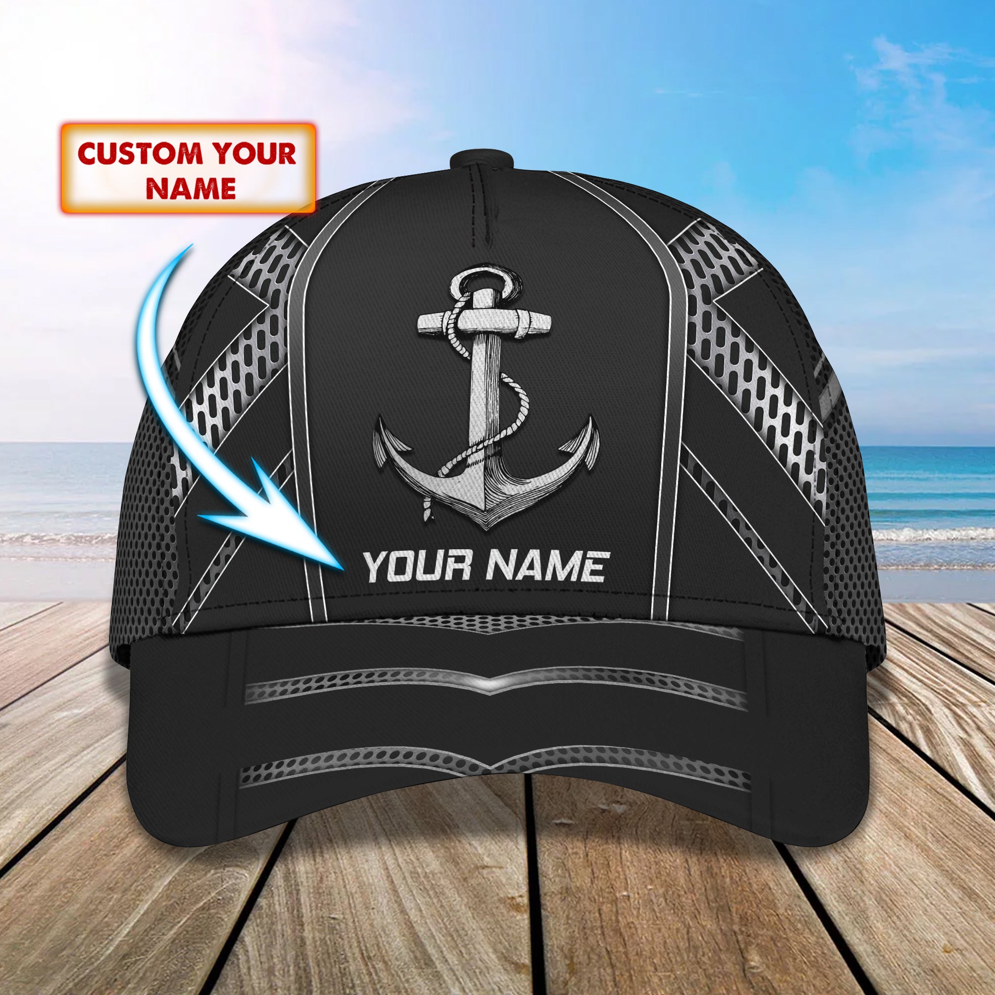 Anchor - Personalized Name Cap - TD97-101