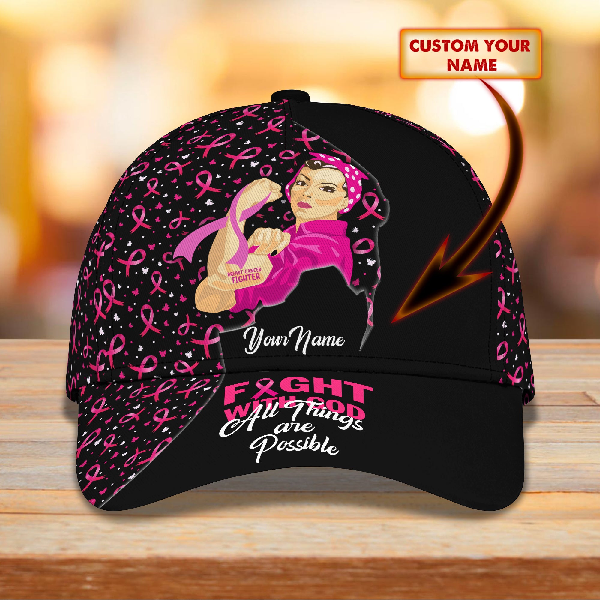 Breast Cancer Awareness - Personalized Name Cap - Cv98