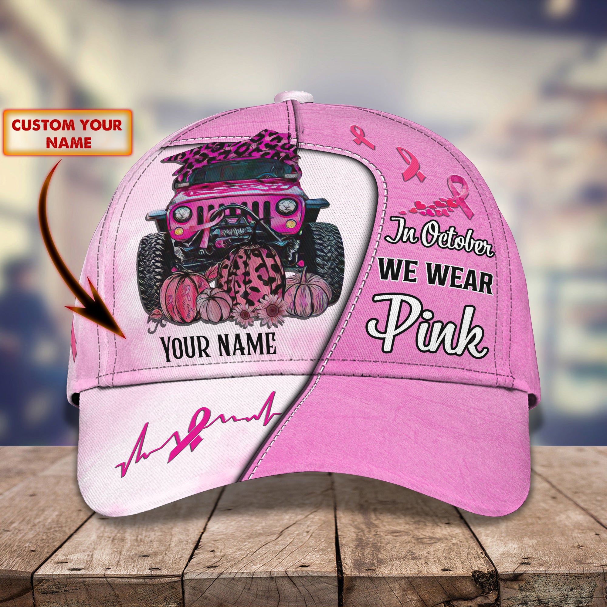 Breast Cancer Awareness - Personalized Name Cap - Nmd 53