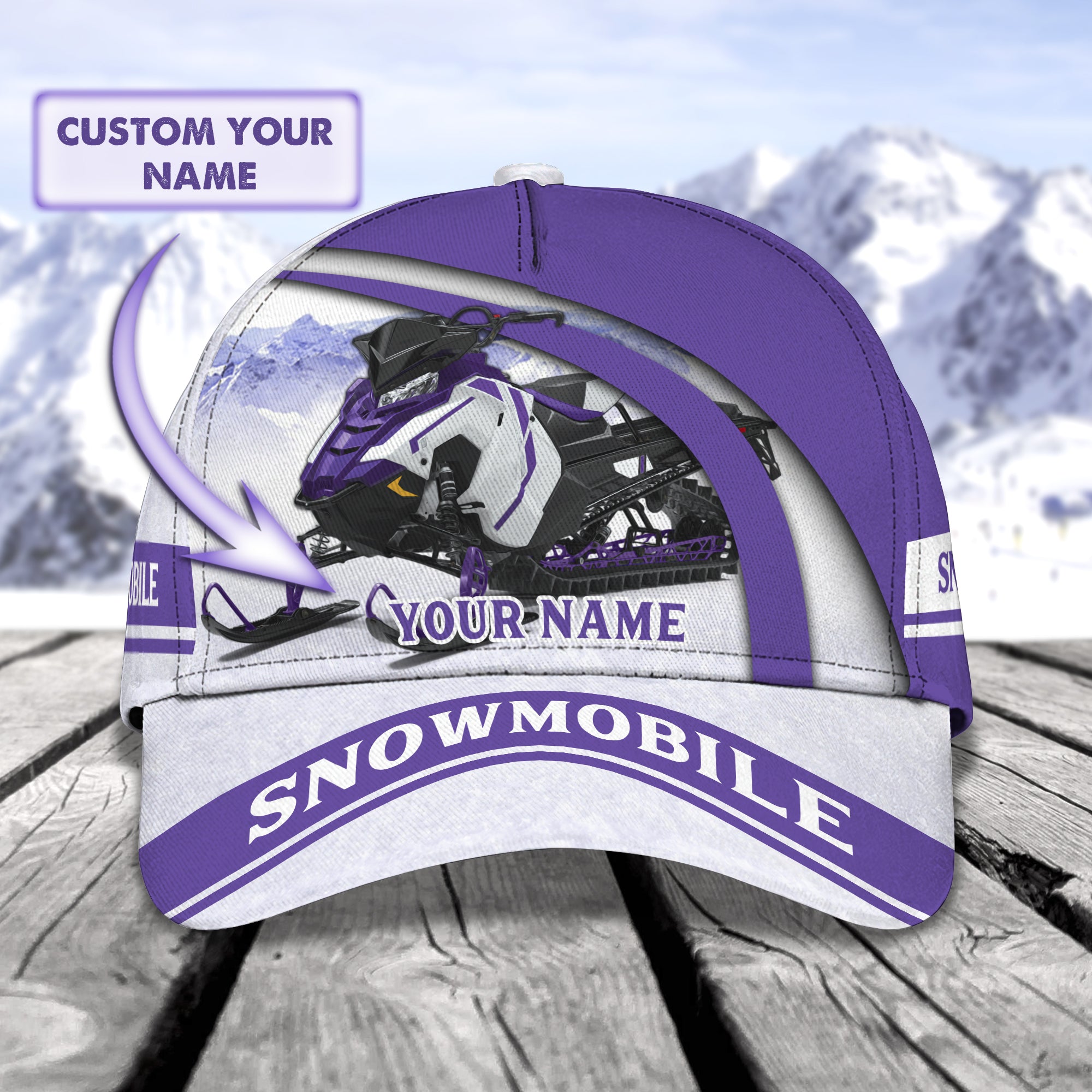 Switchback Snowmobile 144 - Personalized Name Cap 11  - CV98