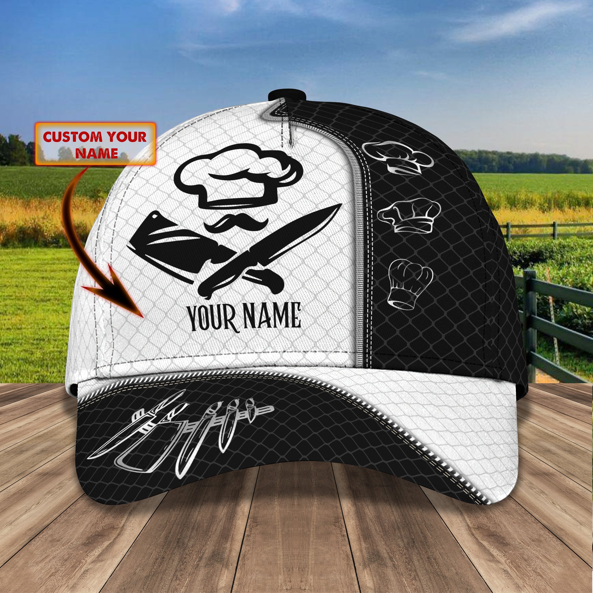 TD97 - Personalized Name Cap - Chef 01
