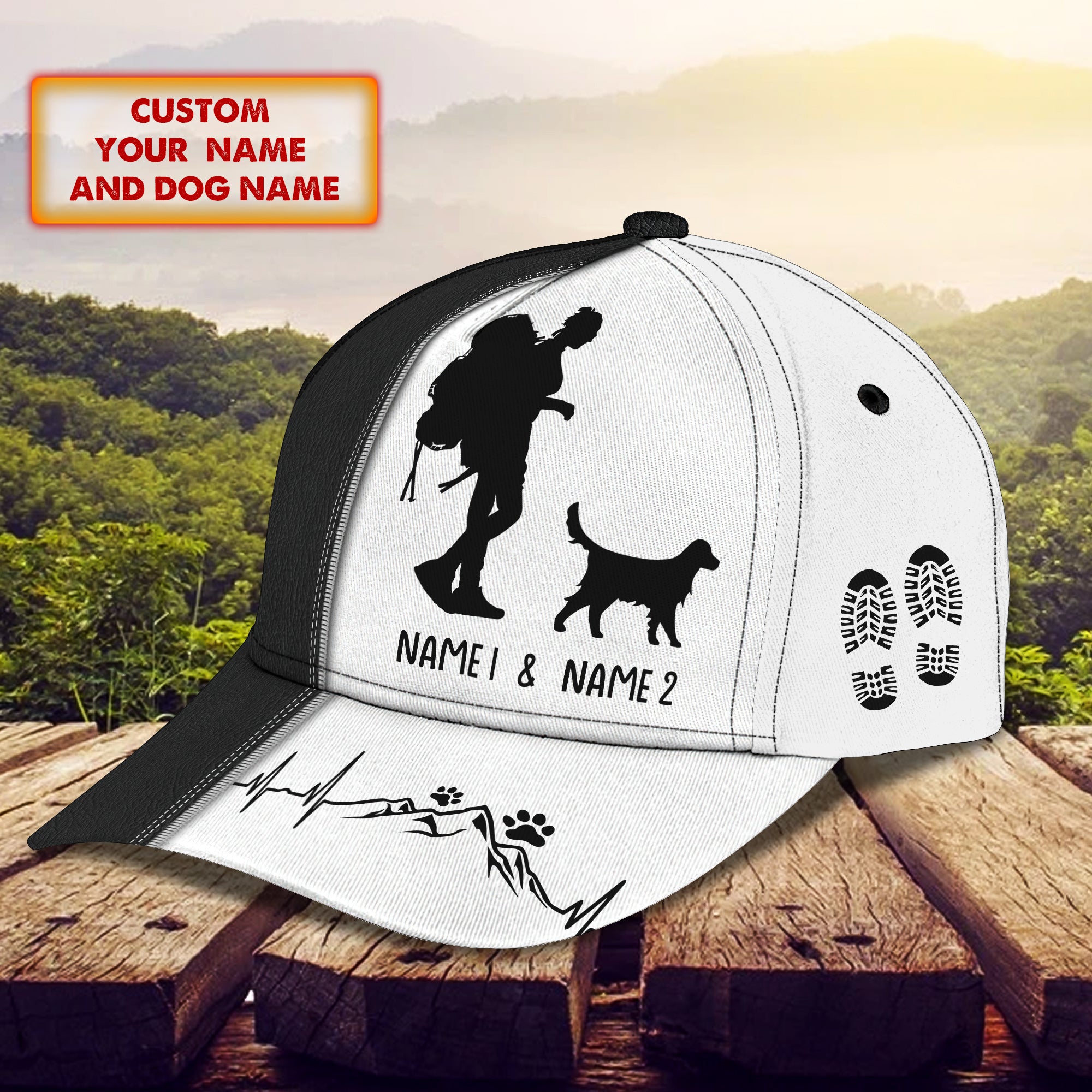 Hiking With My Dog - Personalized Name Cap 40 - Nvc97