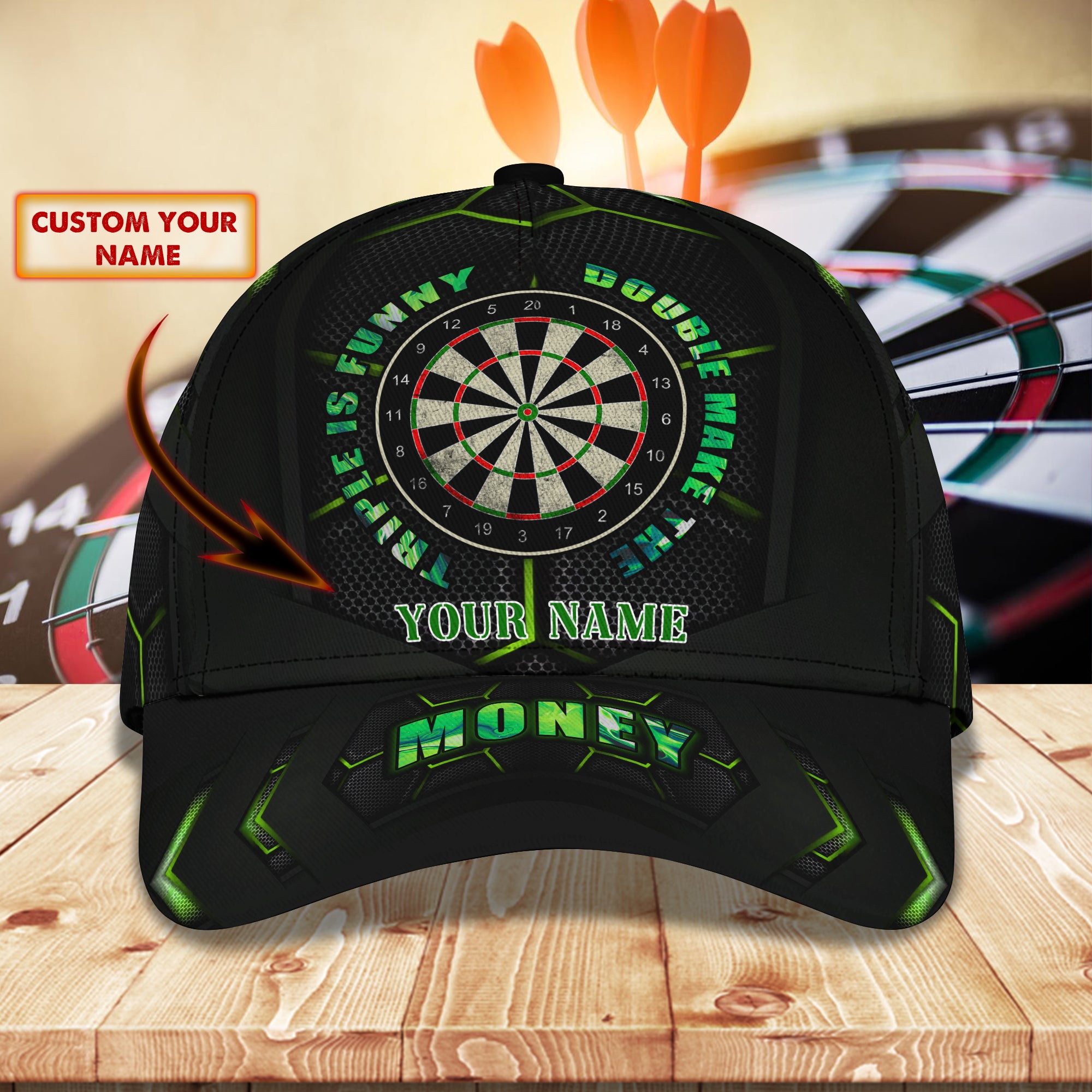 Darts Green - Personalized Name Cap 02