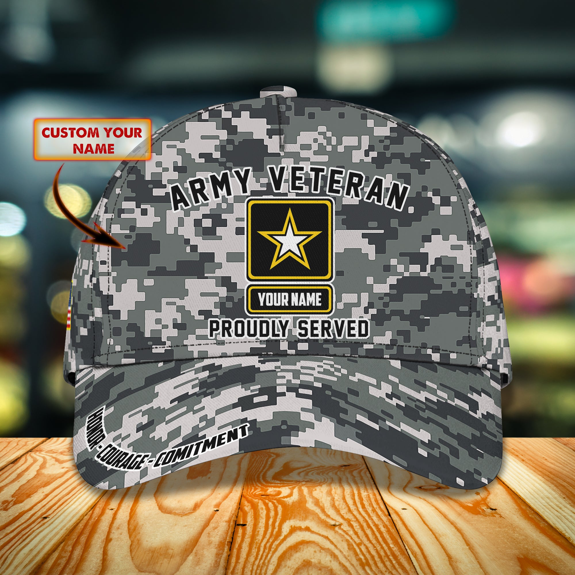 Army Veteran - Personalized Name Cap - Nmd 37