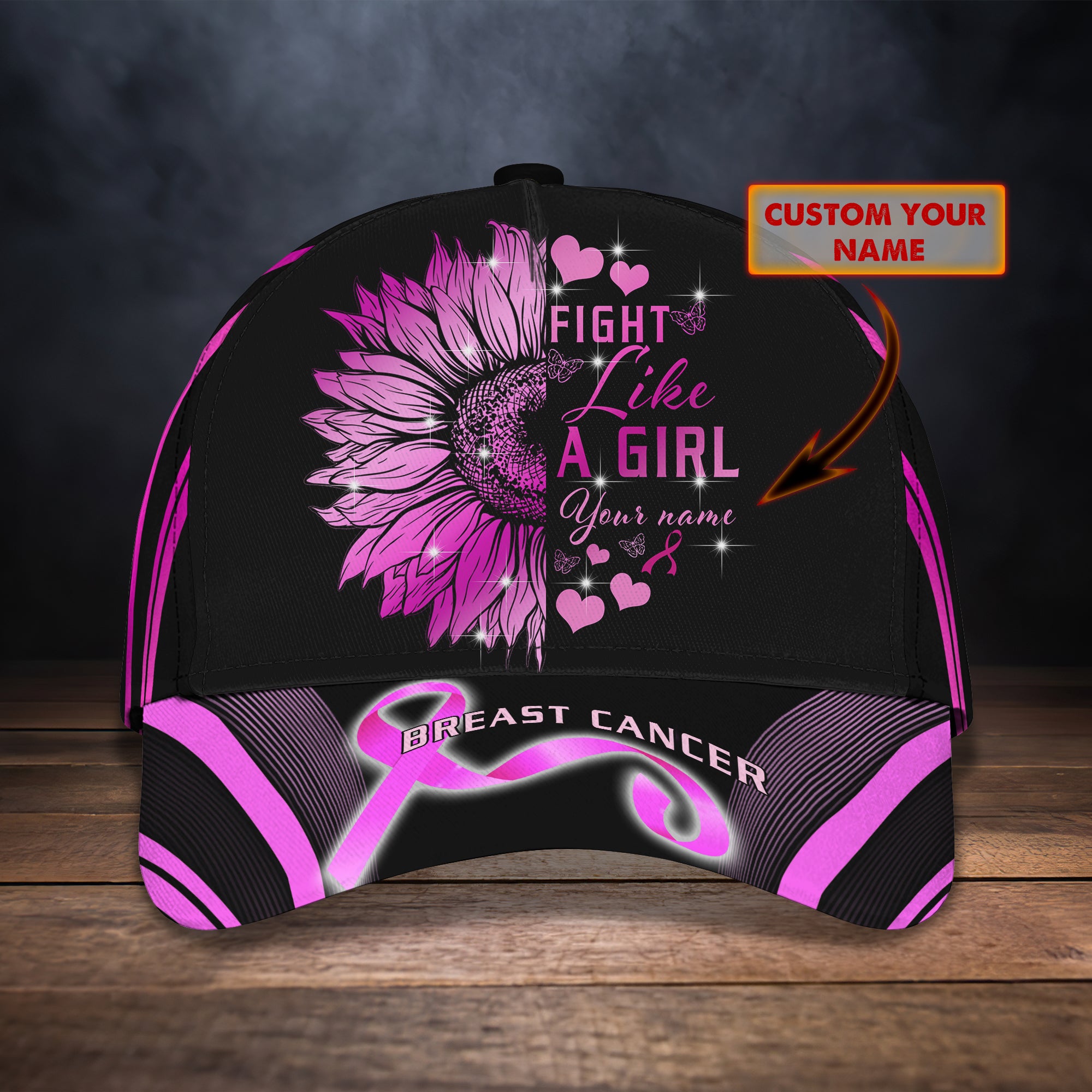 Breast Cancer - Personalized Name Cap For Breast Cancer Awareness - HN95 01