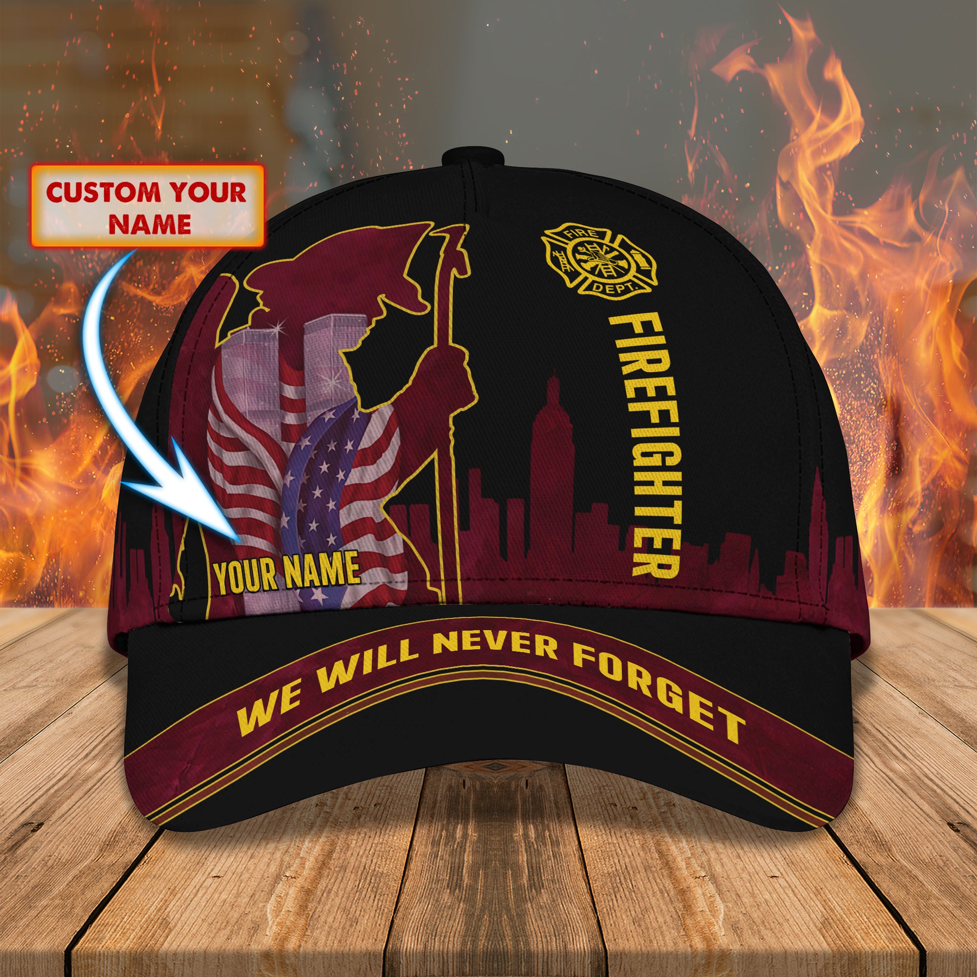 Firefighter Personalized Classic Cap  dt69-1017