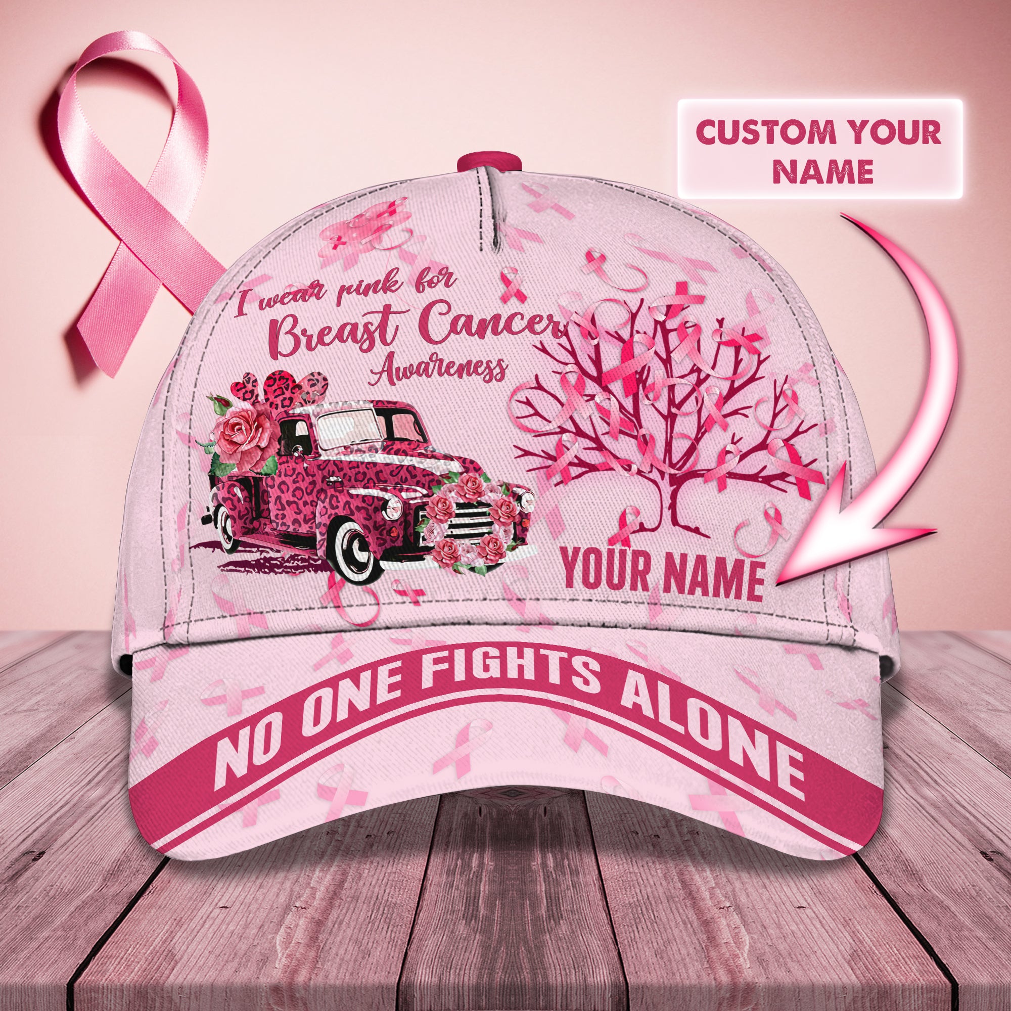 BREAST CANCER1 - Personalized Name Cap - BY97