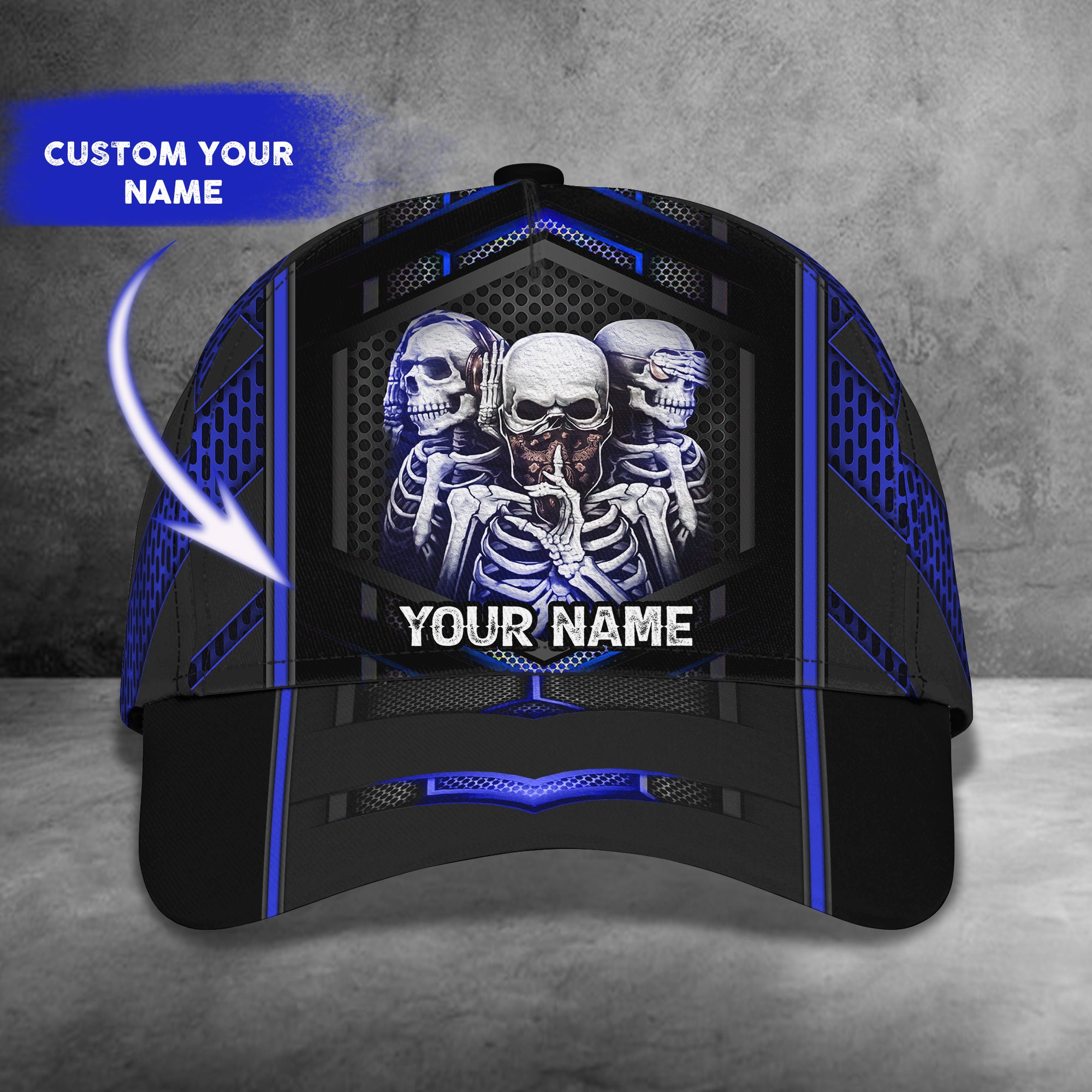 Skull - Personalized Name Cap - Urt96