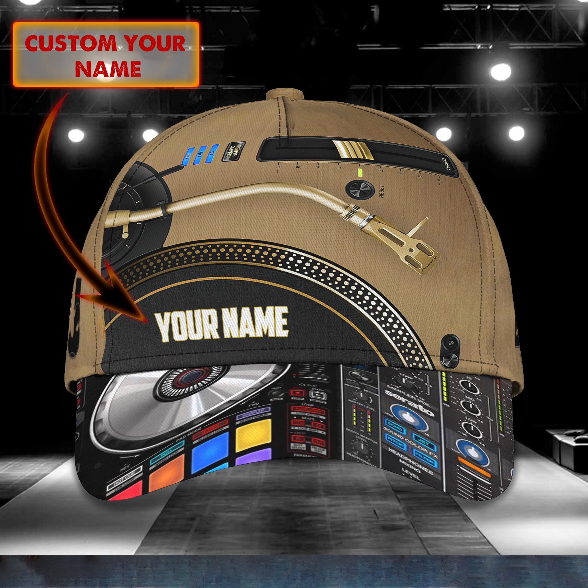 Disc Jockey 01 - Personalized Name Cap