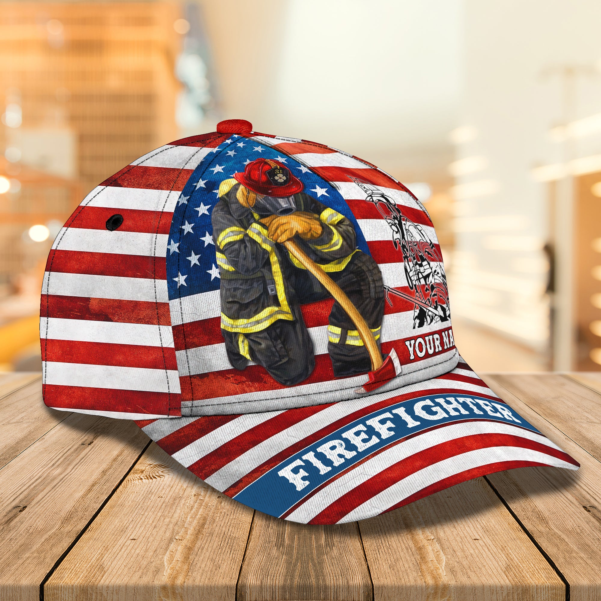 Firefighter - Personalized Name Cap - tra96