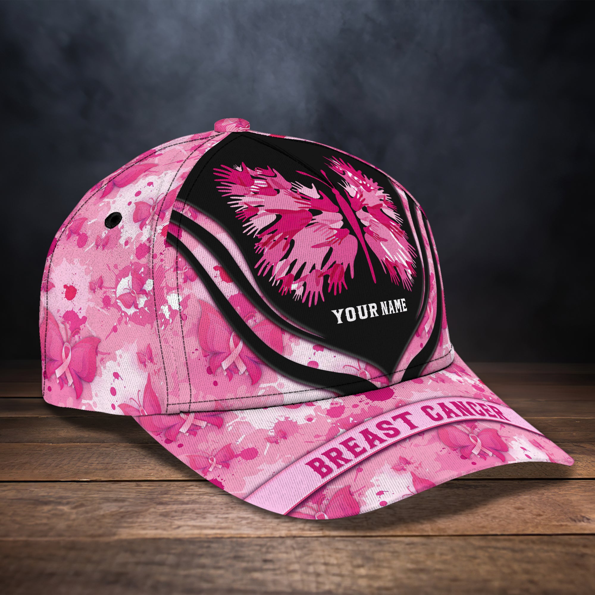 Breast Cancer Awareness 8 - Personalized Name Cap - Nsd99