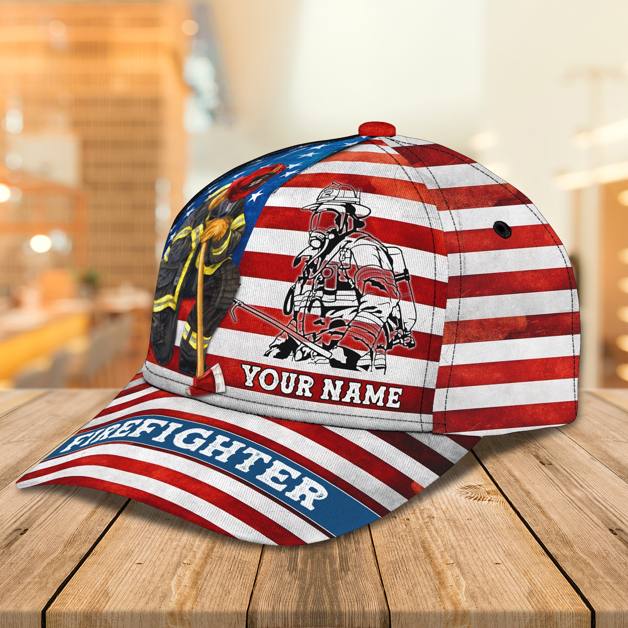 Firefighter - Personalized Name Cap - tra96