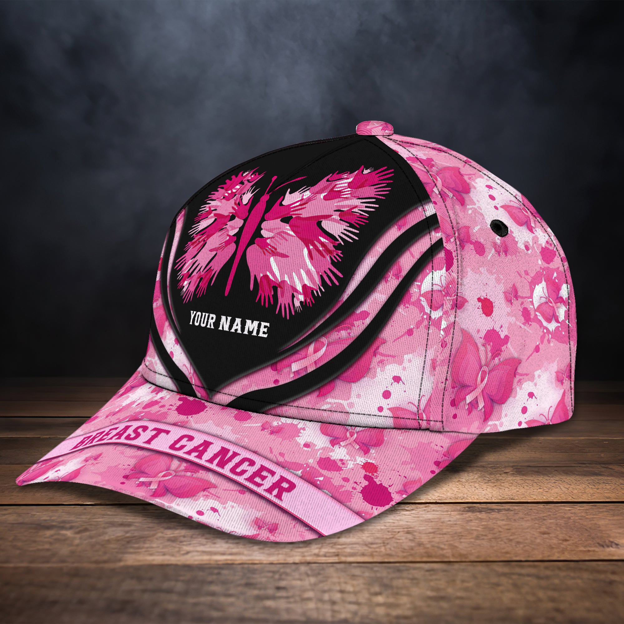 Breast Cancer Awareness 8 - Personalized Name Cap - Nsd99