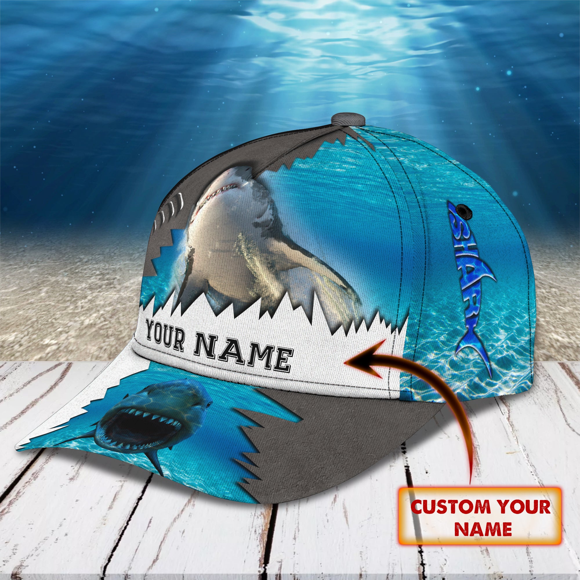 Shark 02 - Personalized Name Cap - 16hb