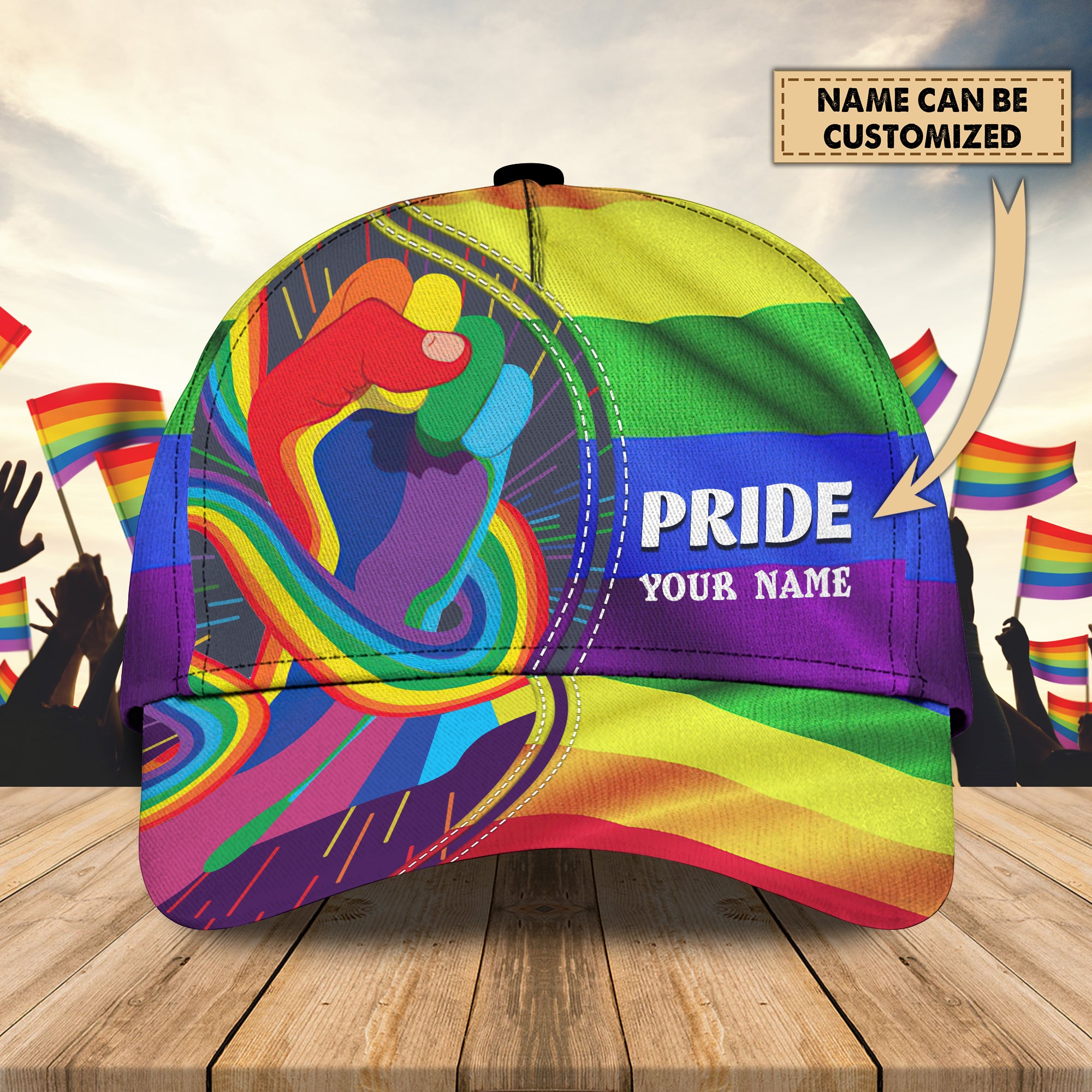 Lgbt Pride - Personalized Name Cap - Boom