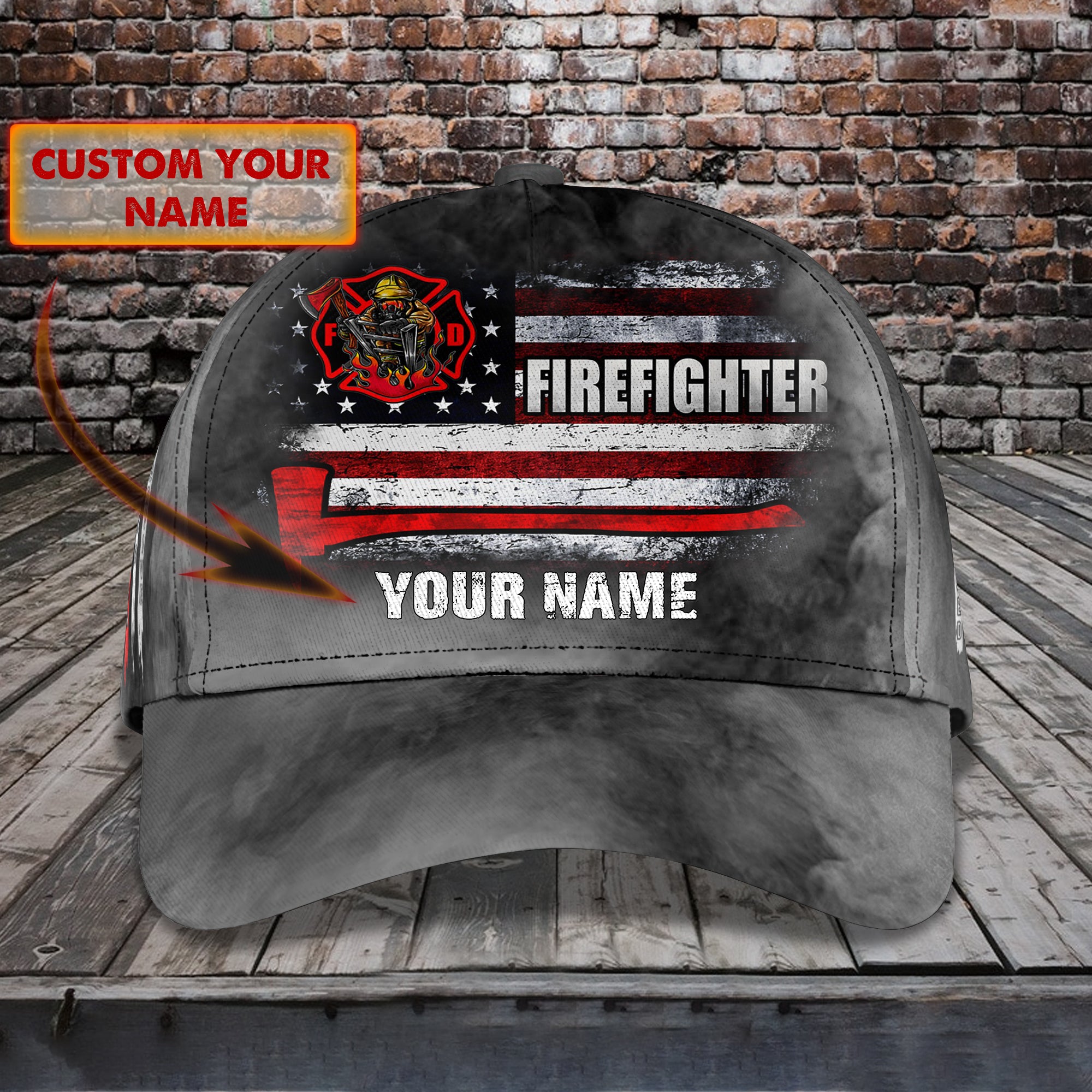 Firefighter C21 - Personalized Name Cap - Vtm99