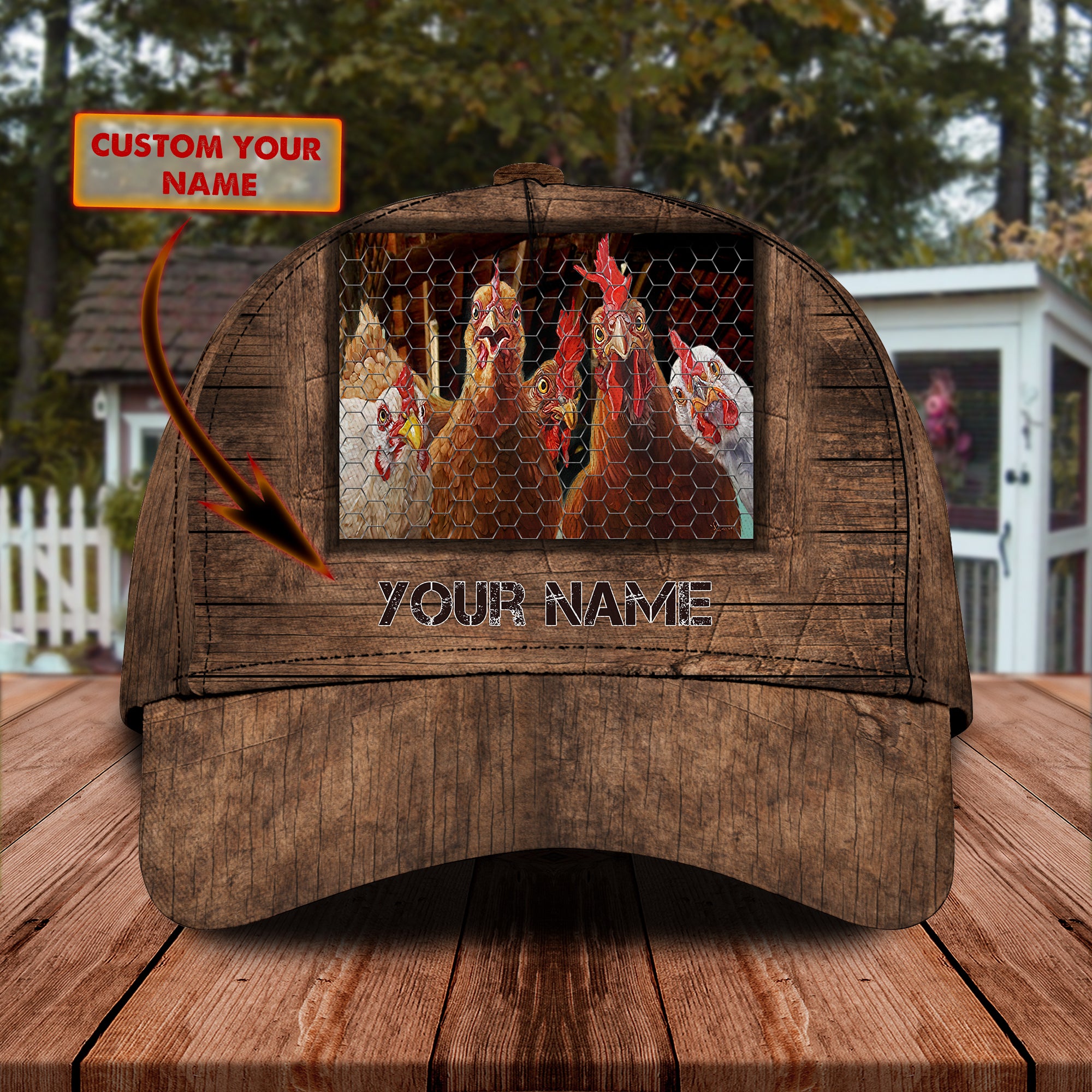 Farm Chicken - Personalized Name Cap - Boom