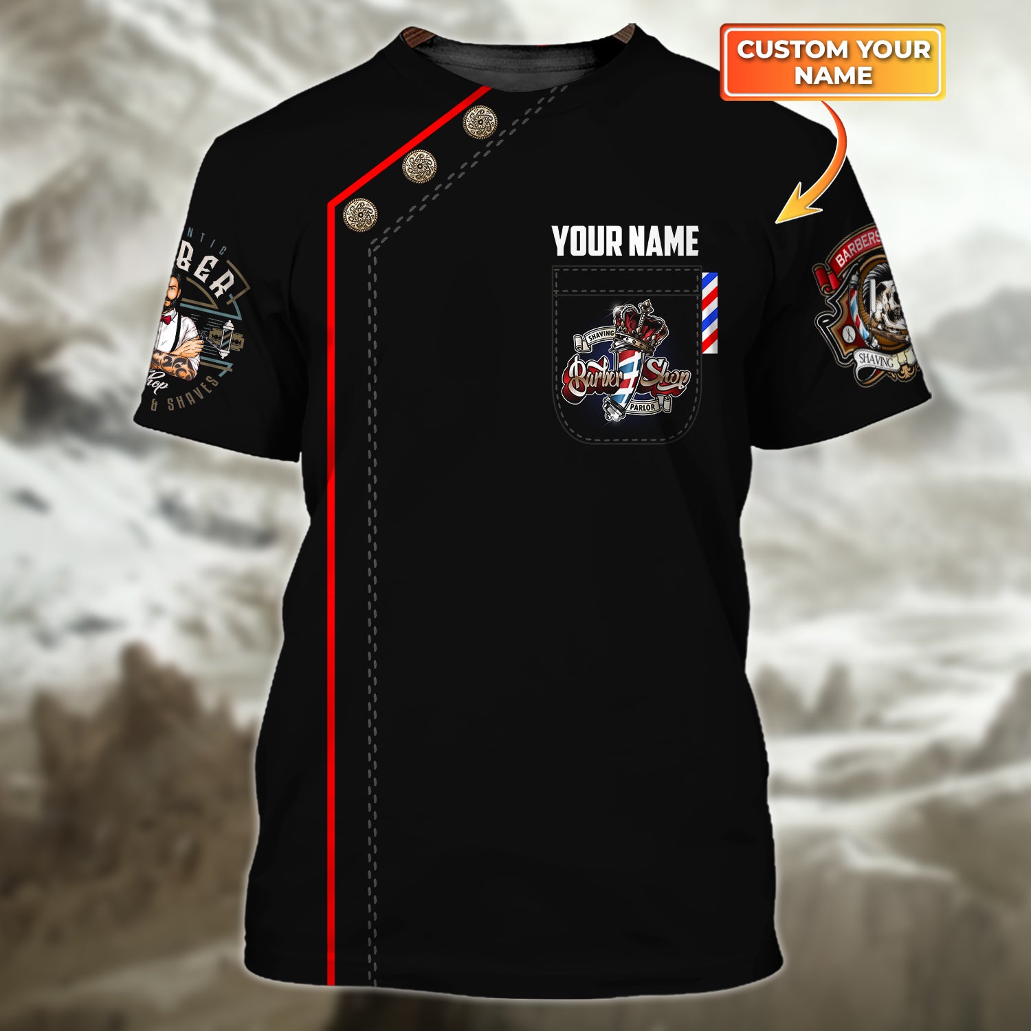 Barber Personalized Name 3D Tshirt 09