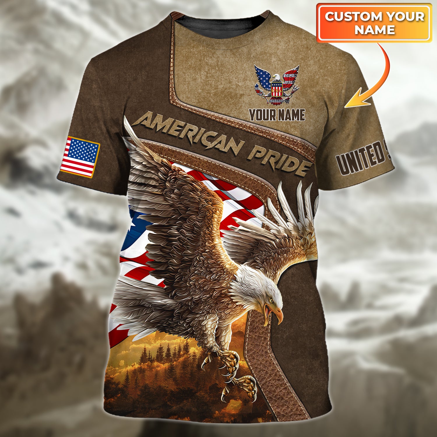 American Pride, Eagle, 3D Tshirt 11,  NBTT
