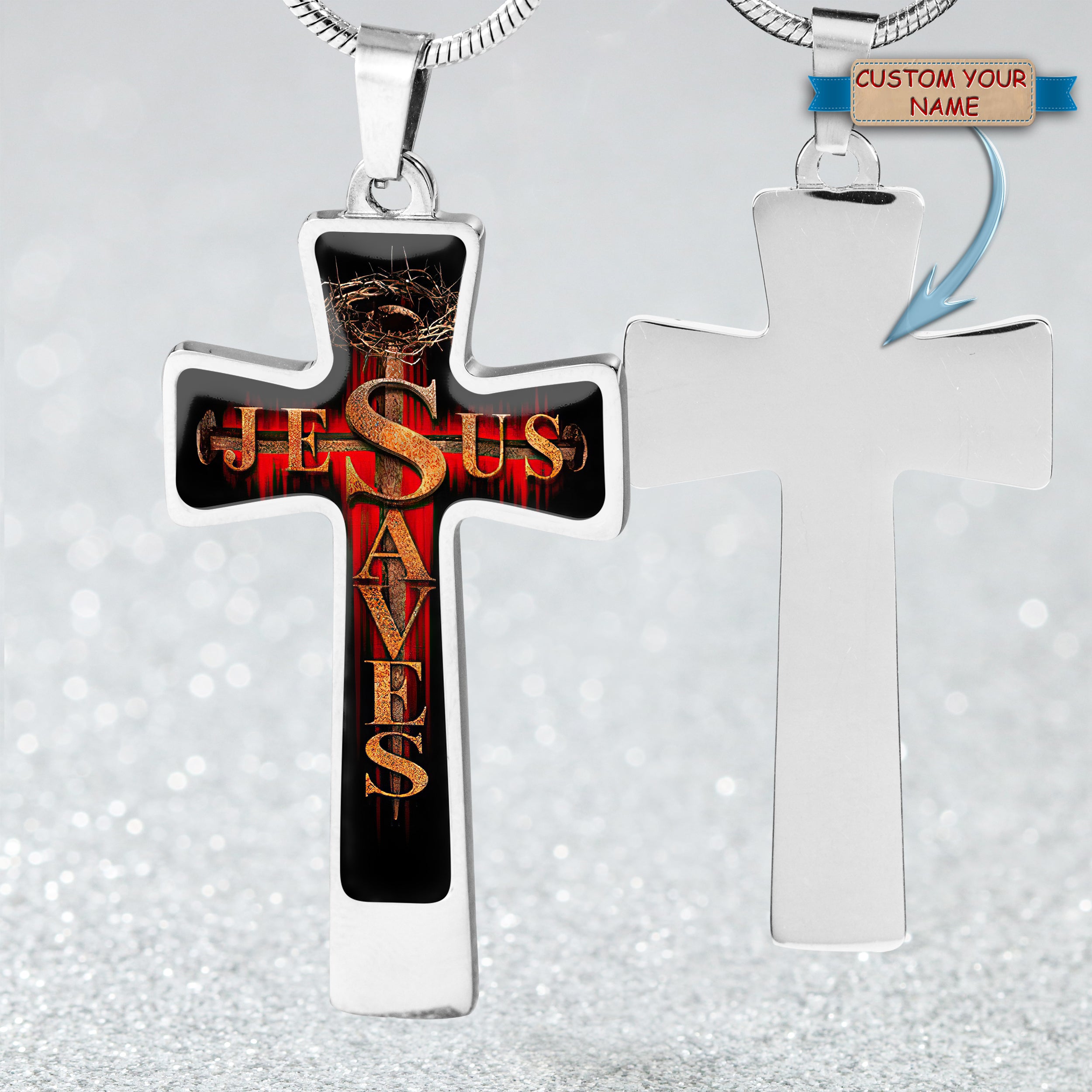 Cross Necklace 03 - JESUS - RINC98
