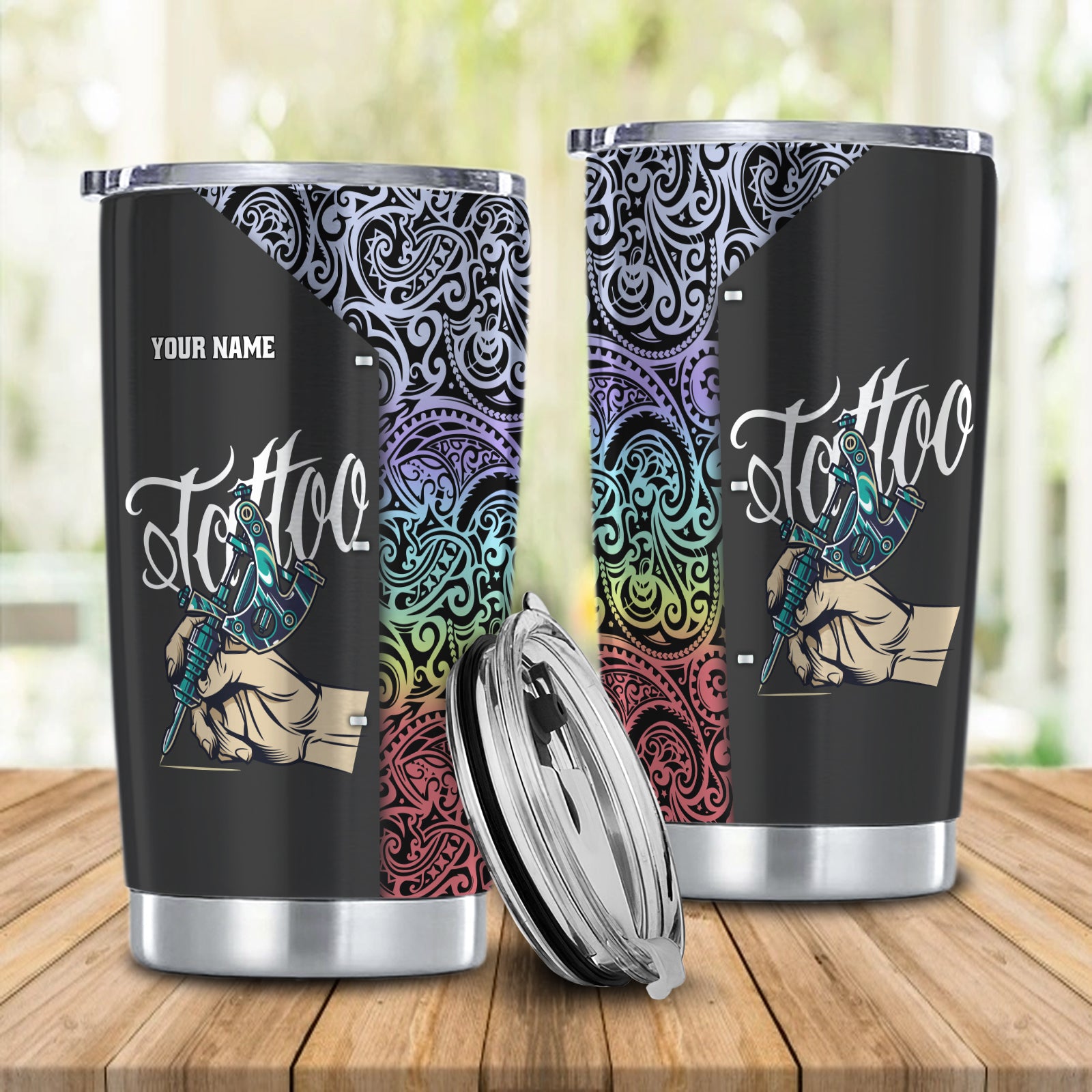 Tattoo Artist Shop Personalized Name 3D Tumbler Gift For Tattoo Artist