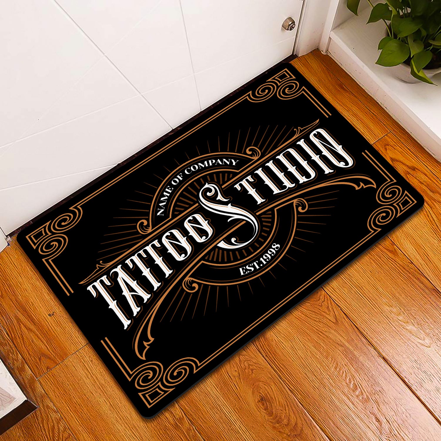 Tattoo Artist Shop Personalized Name & EST Year Doormat