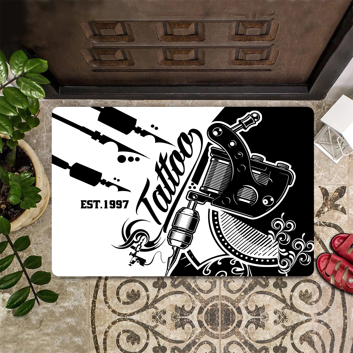 Tattoo Artist Shop Personalized Name & EST Year Doormat