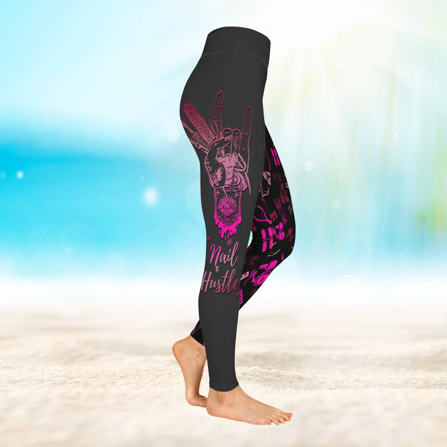 Pink Nail Hustle 3D Legging 917 NA93