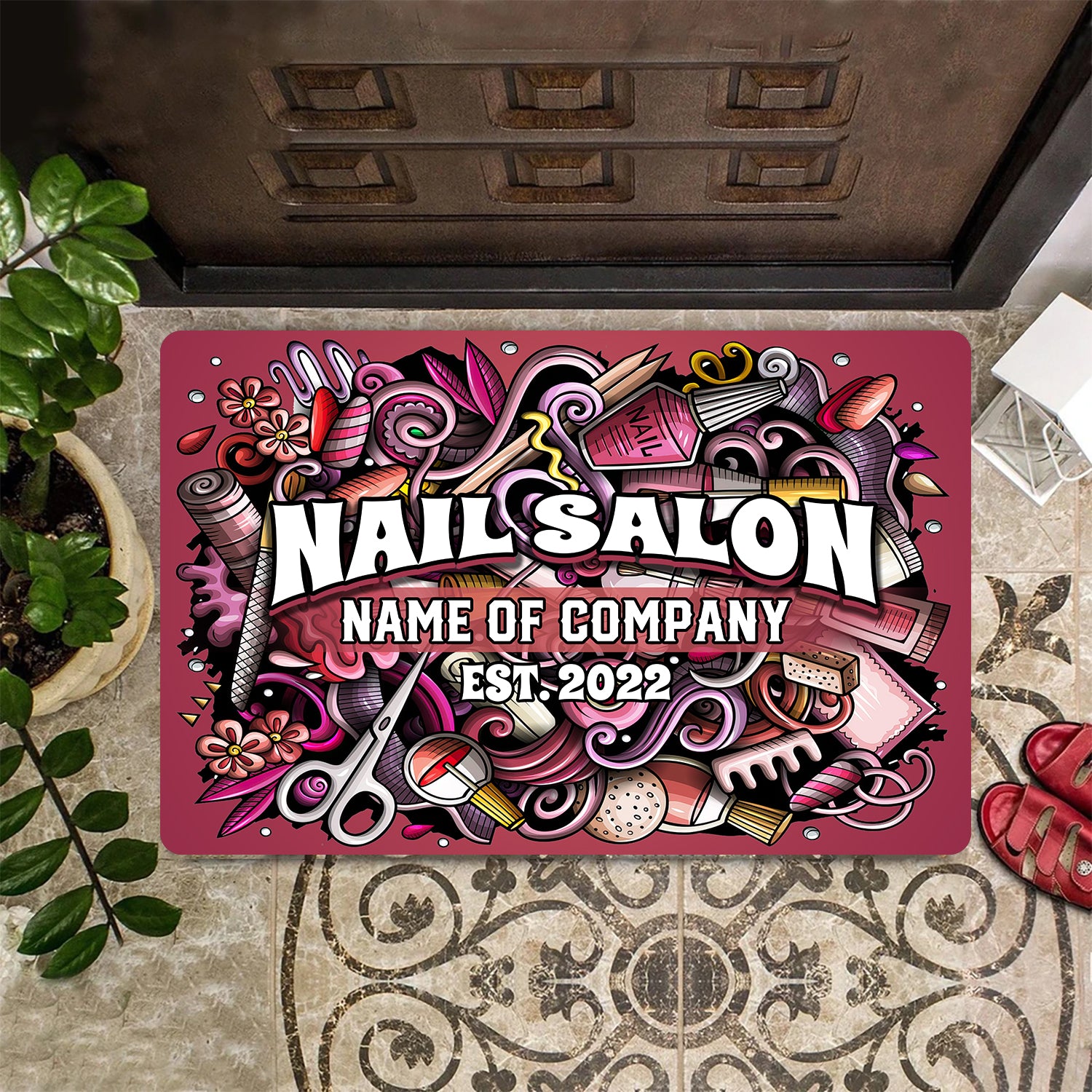 Latest Nail Artist Custom Nail Salon Doormat