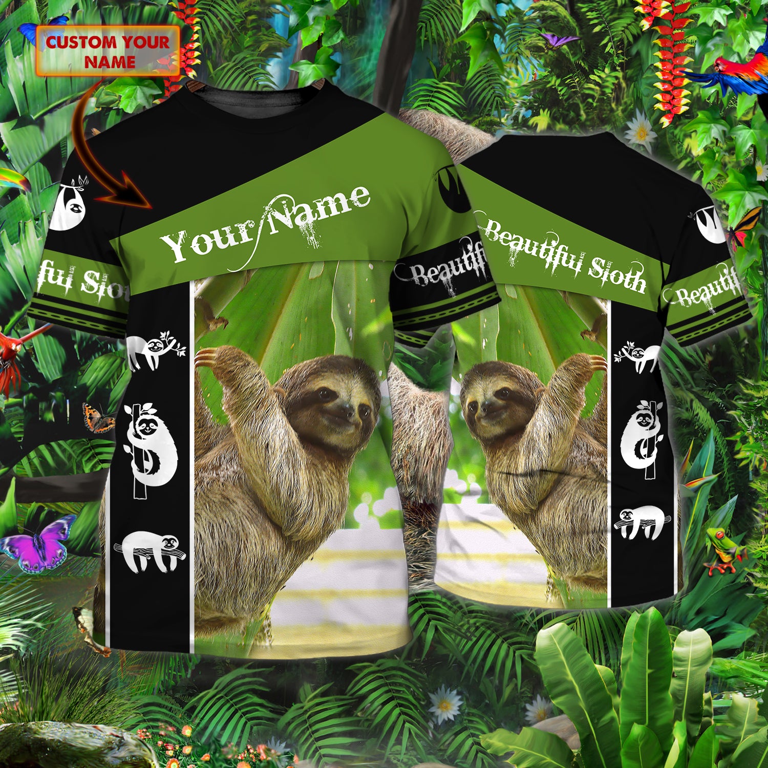 Beautiful Sloth - Personalized Tshirt - Urt96