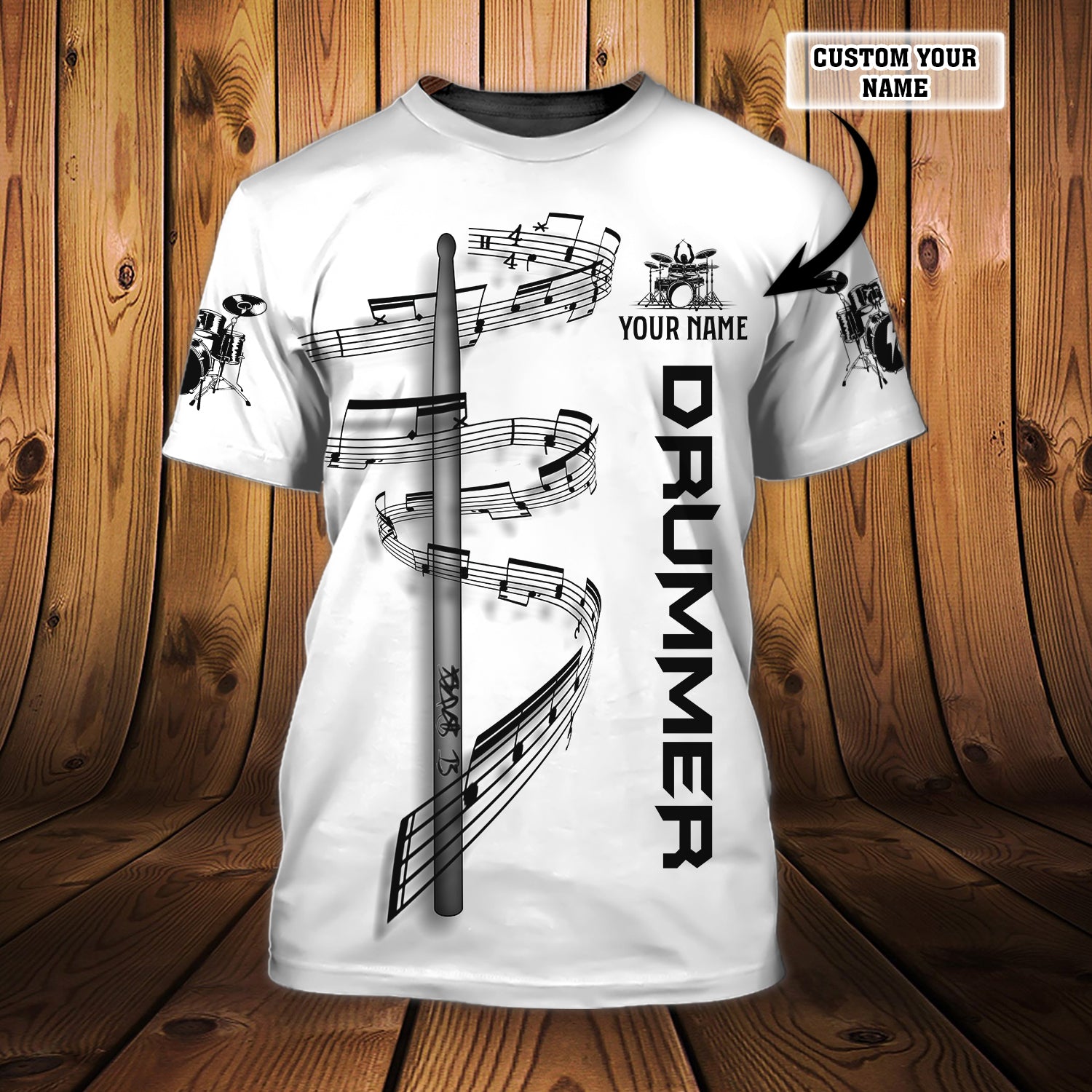 DRUMMER - Personalized Name 3D Tshirt 12- RINC98