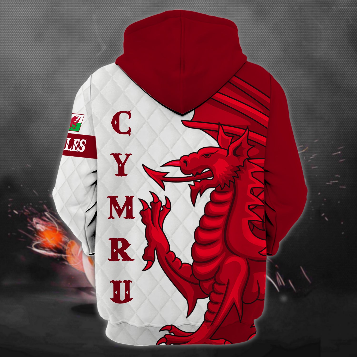 Wales - Personalized Name 3D Zipper Hoodie 01