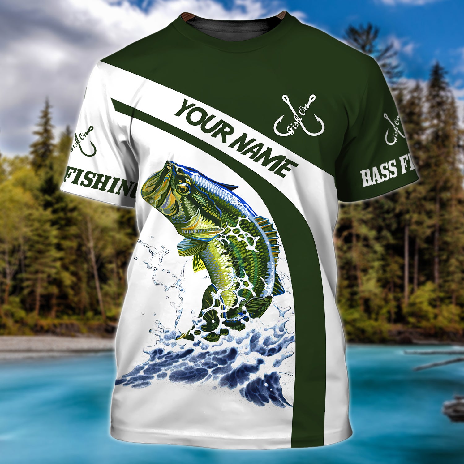 Bass Fishing - custom name Tshirt -TT99-527