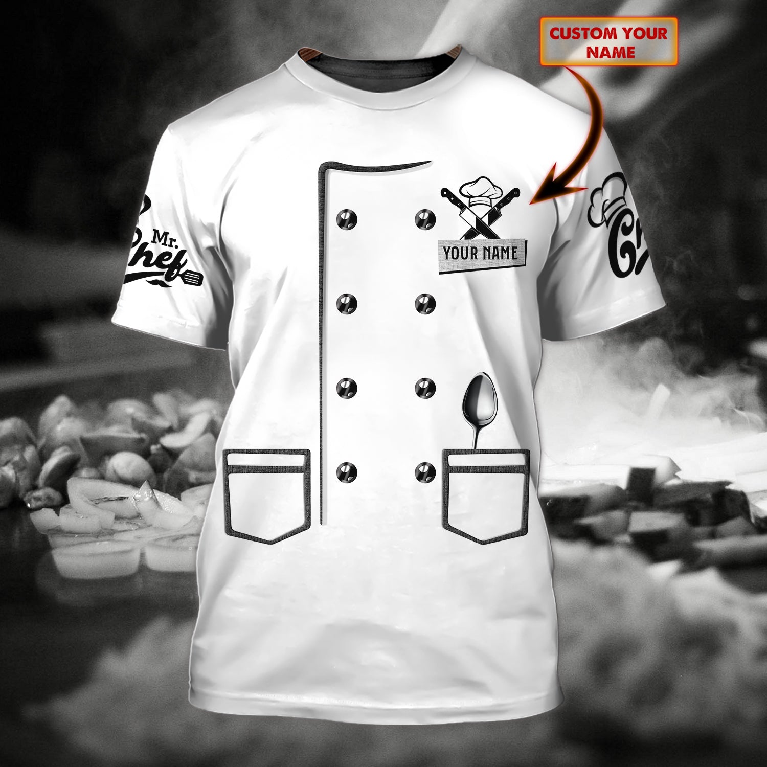 Chef 05 - Personalized Name 3D T Shirt - 16hb