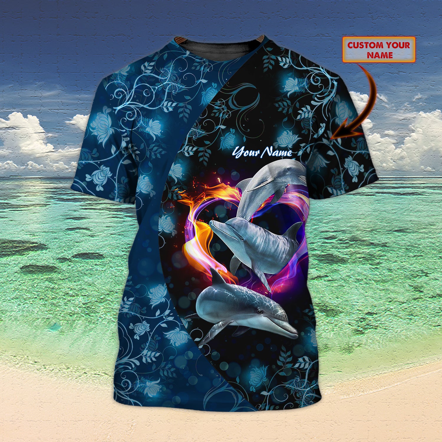 Love Dolphin - Personalized Name 3D Tshirt - TD97-03