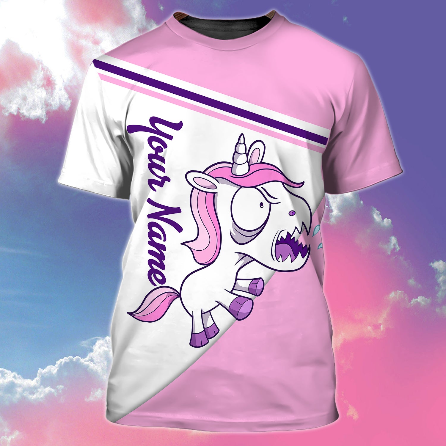 Unicorn 04 - Personalized Name 3D T Shirt - 16hb