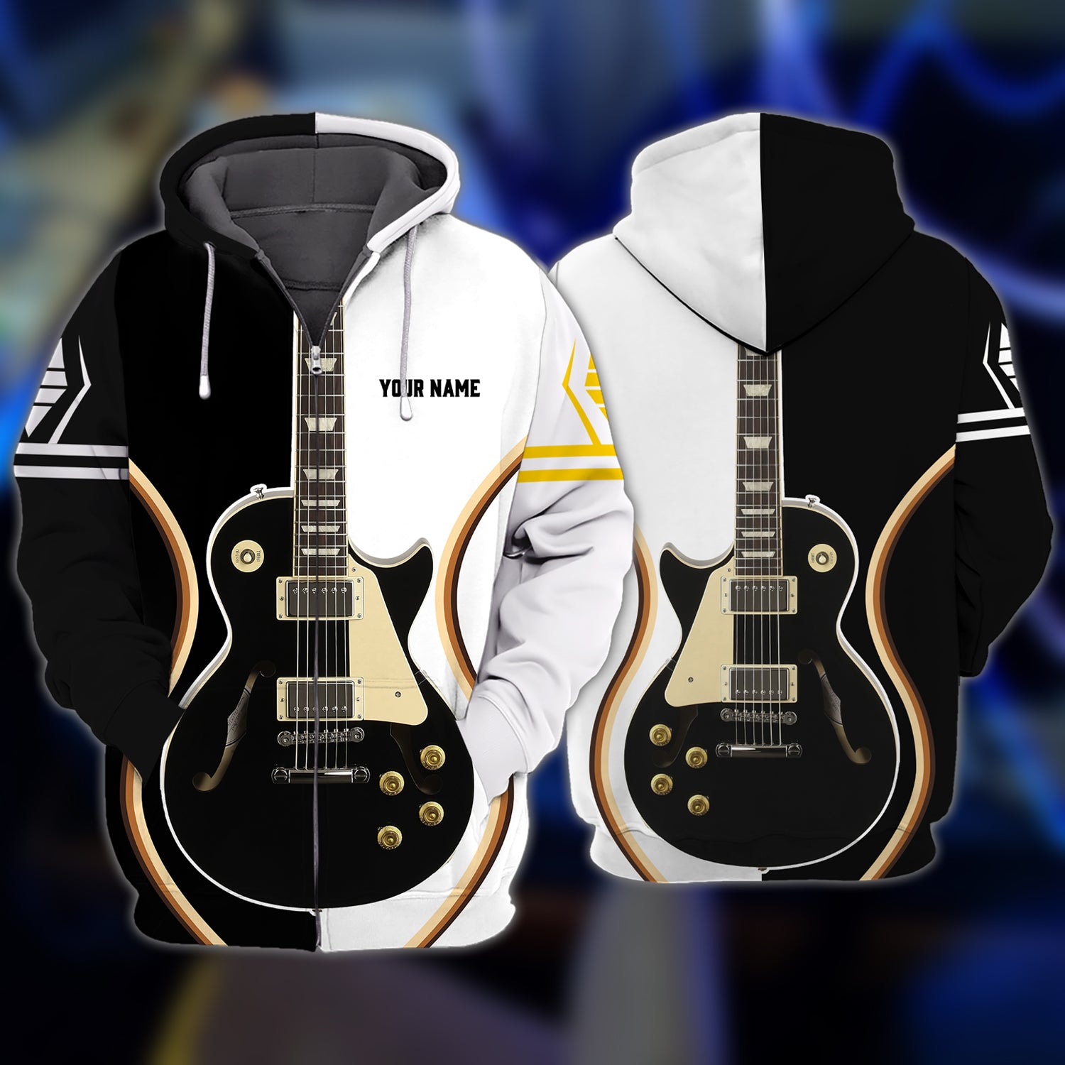 Guitar - Personalized Name 3D Zipper hoodie -TT99-694