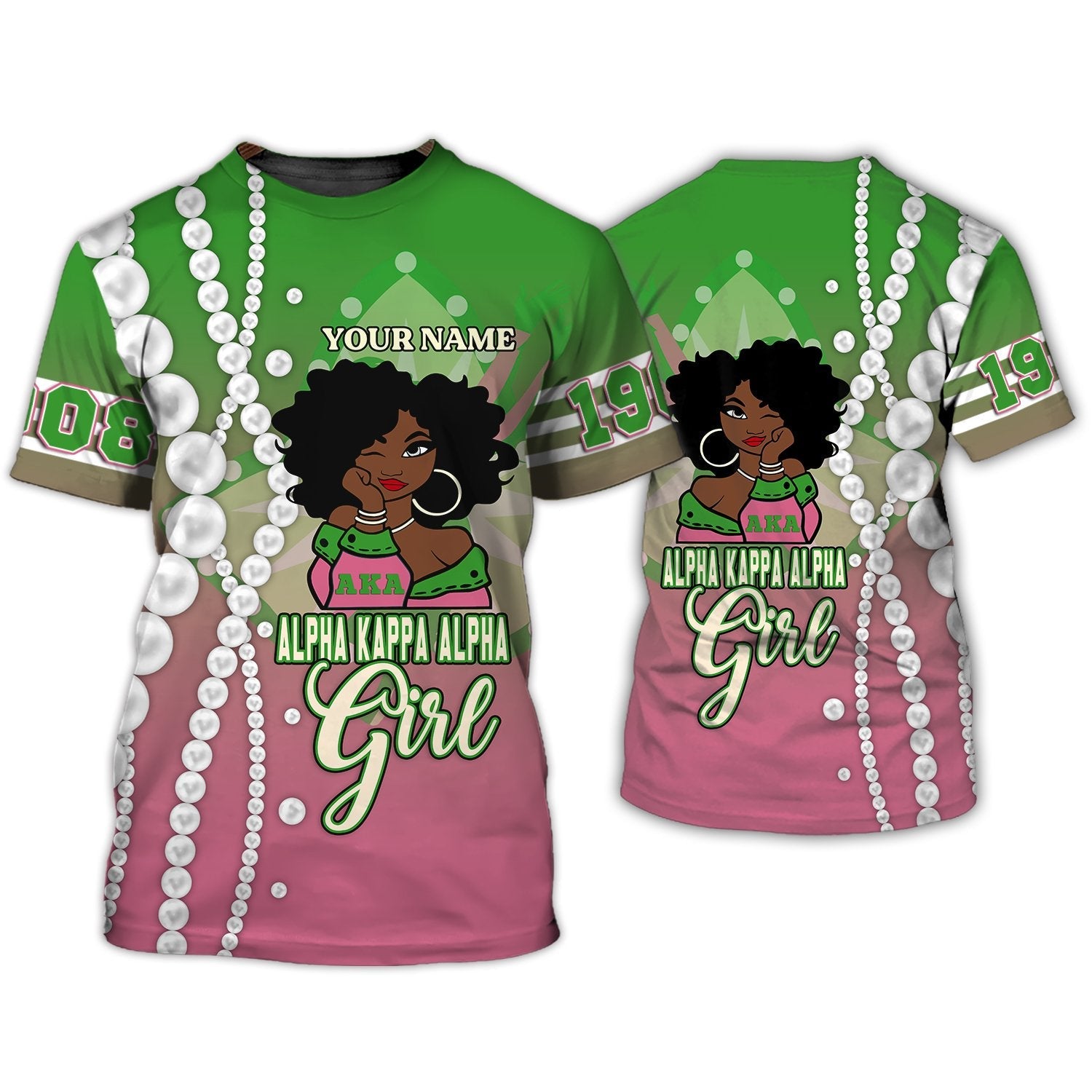 AKA Girl - Personalized Name 3D Tshirt - Tad