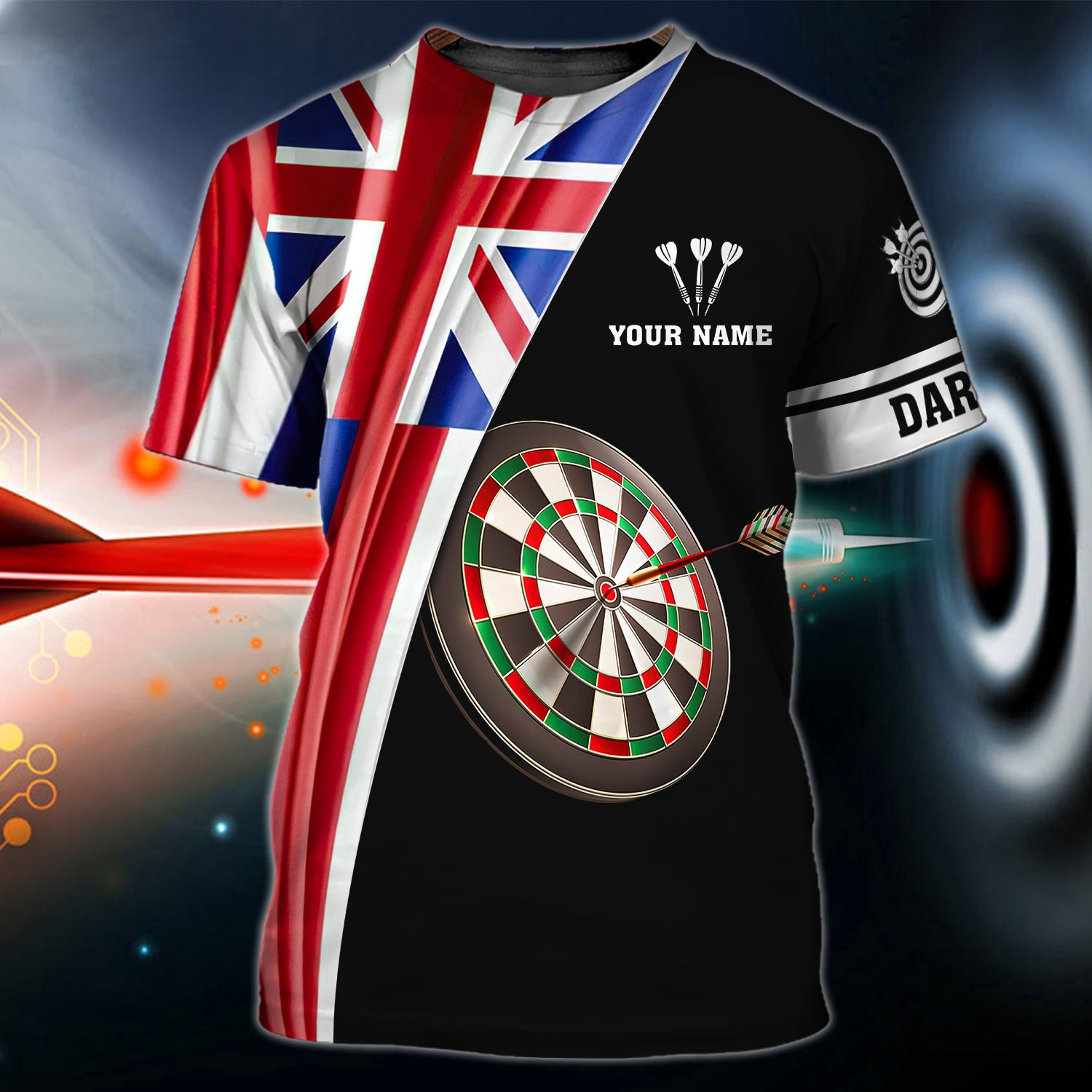 Darts (Ver.Black)- Personalized Name 3D T Shirt - Lta98-47