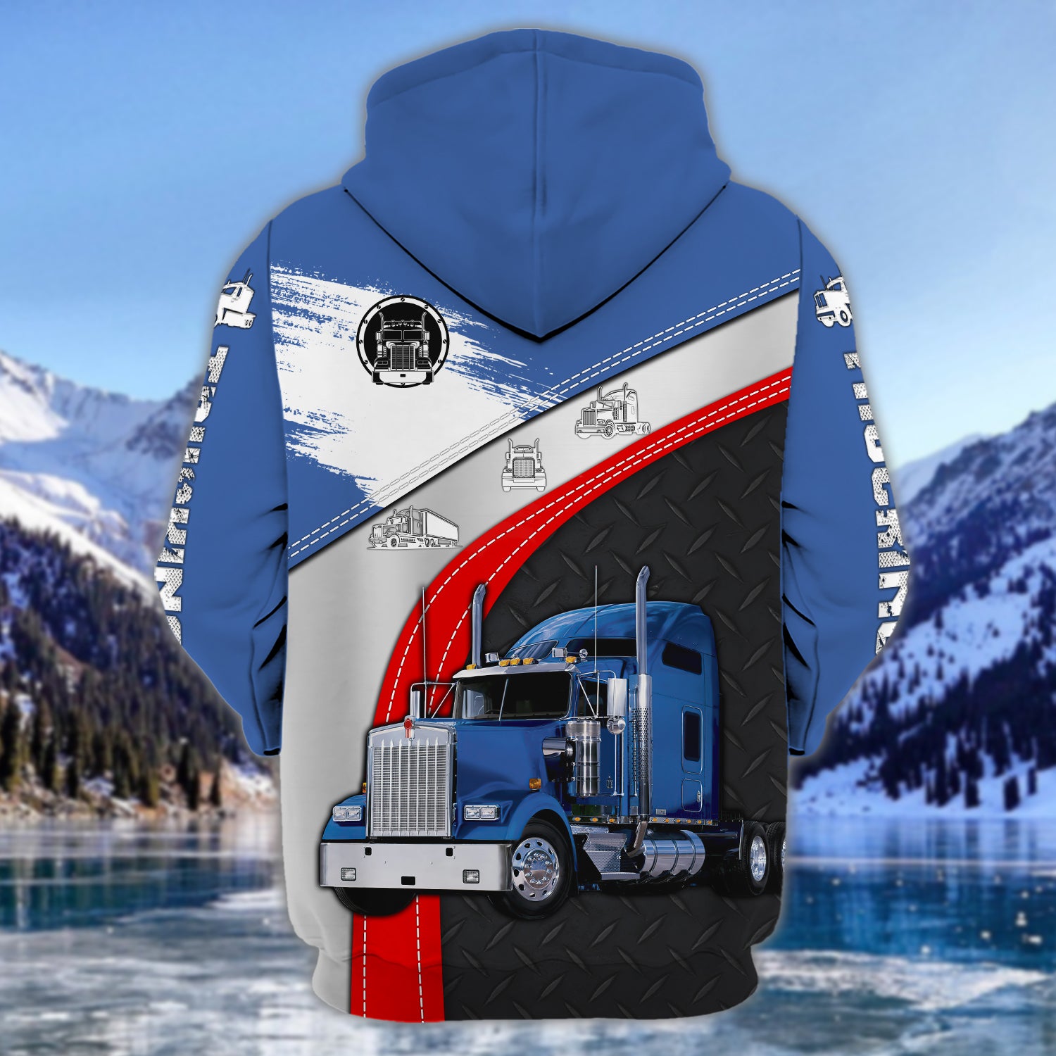 Trucker 07 - Personalized Name 3D Zipper hoodie - HN95