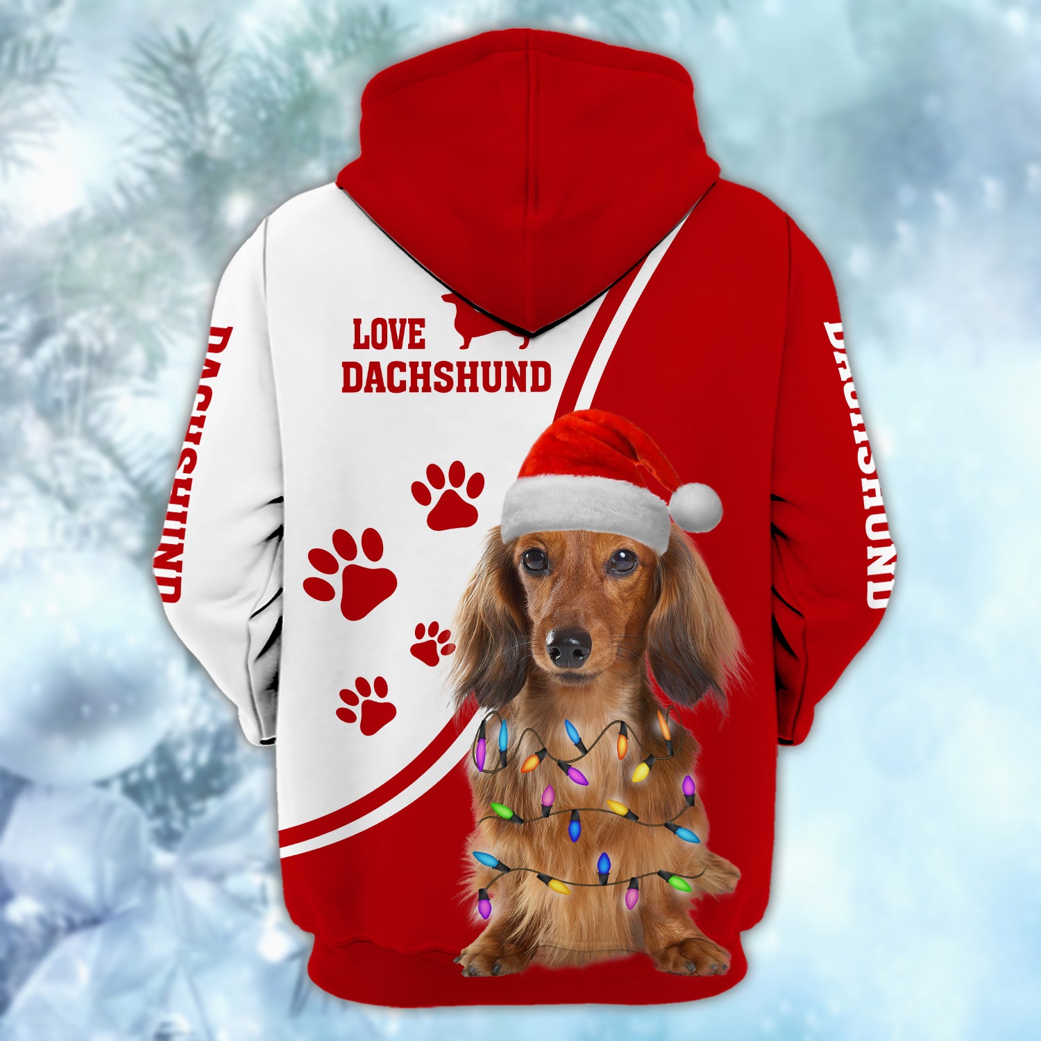 Love Dachshund - Personalized Name 3D Zipper hoodie - TAD 165