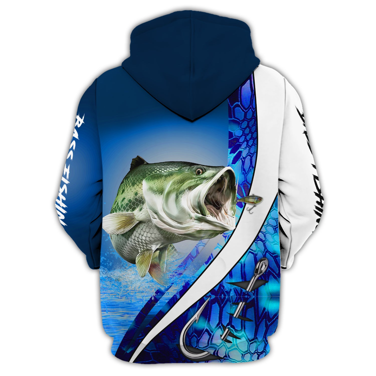 Bass Fishing 15 - Personalized Name 3D Zipper Hoodie