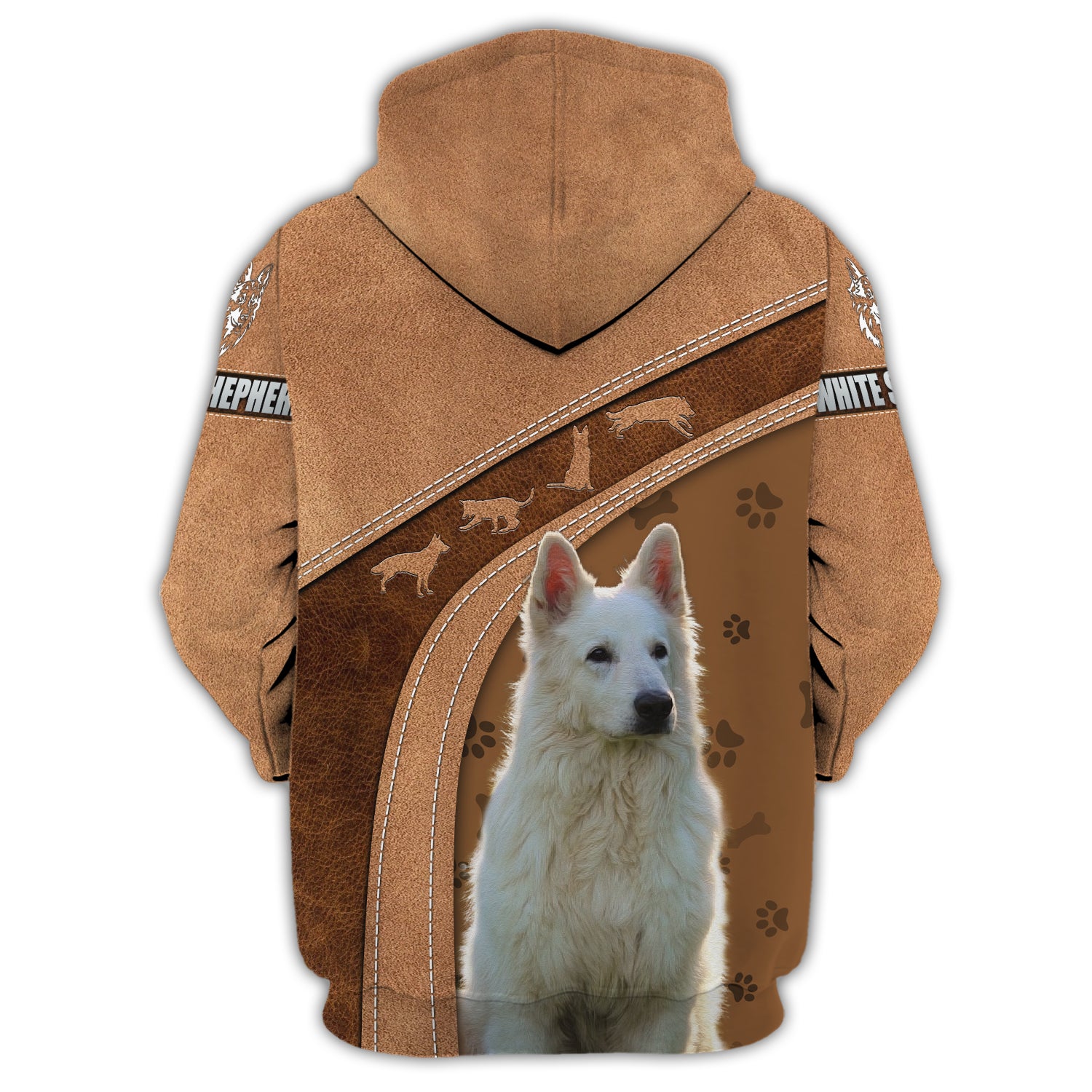 White Shepherd - Personalized Name 3D Zipper hoodie - TAD 176