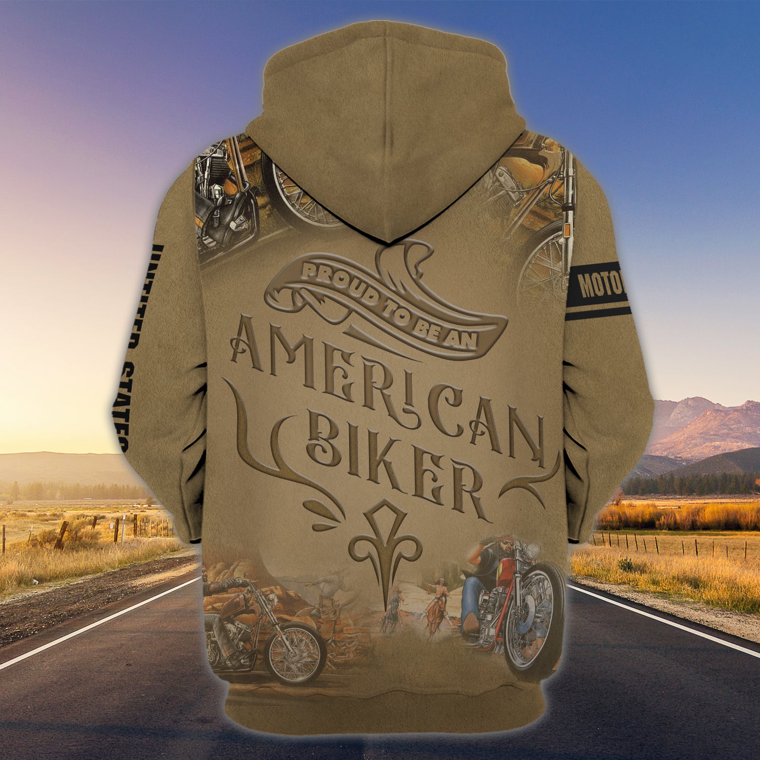 Custom Name-Hoodie-Proud to be an American Biker-HTV