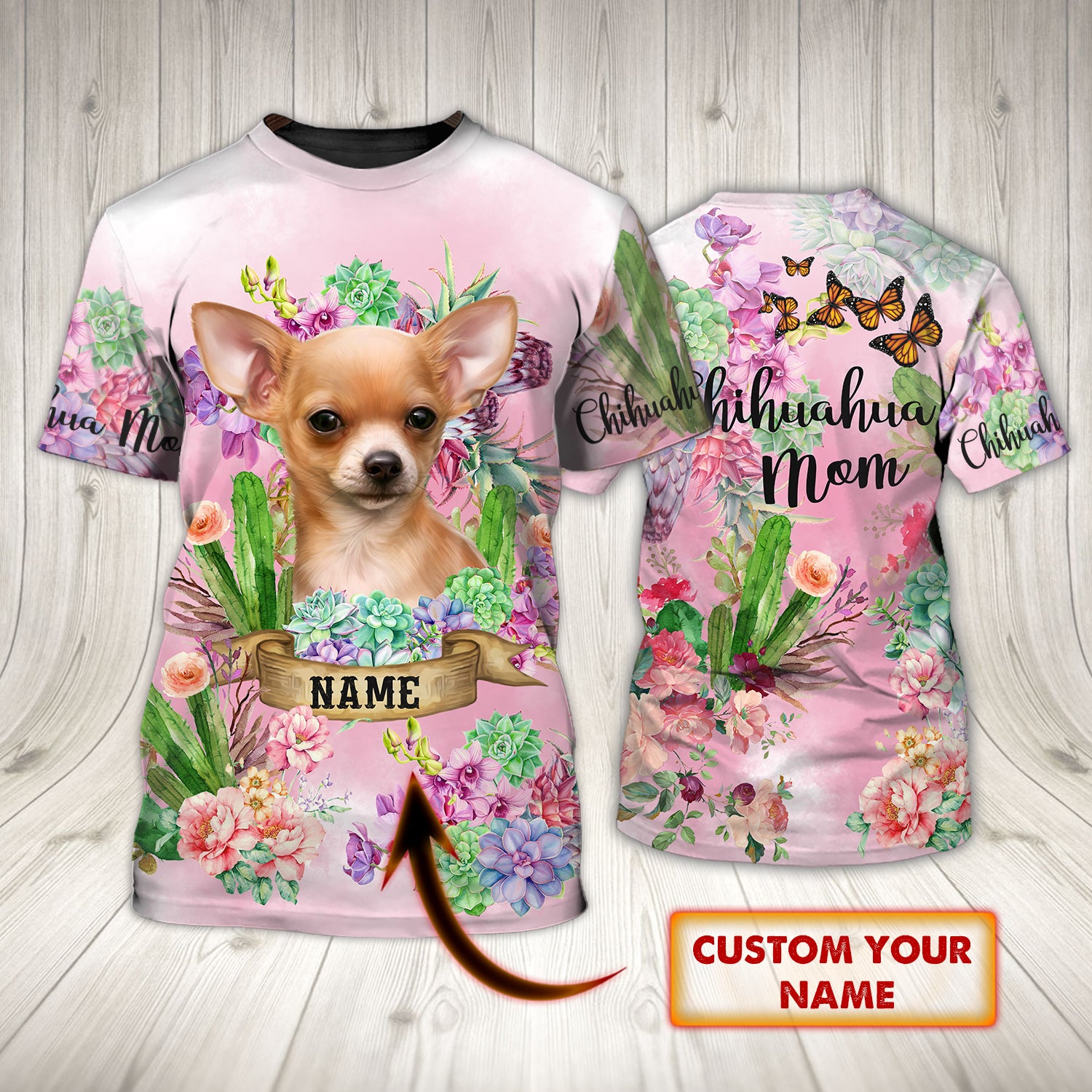 Chihuahua Lover - Personalized Name 3D Tshirt - QB95