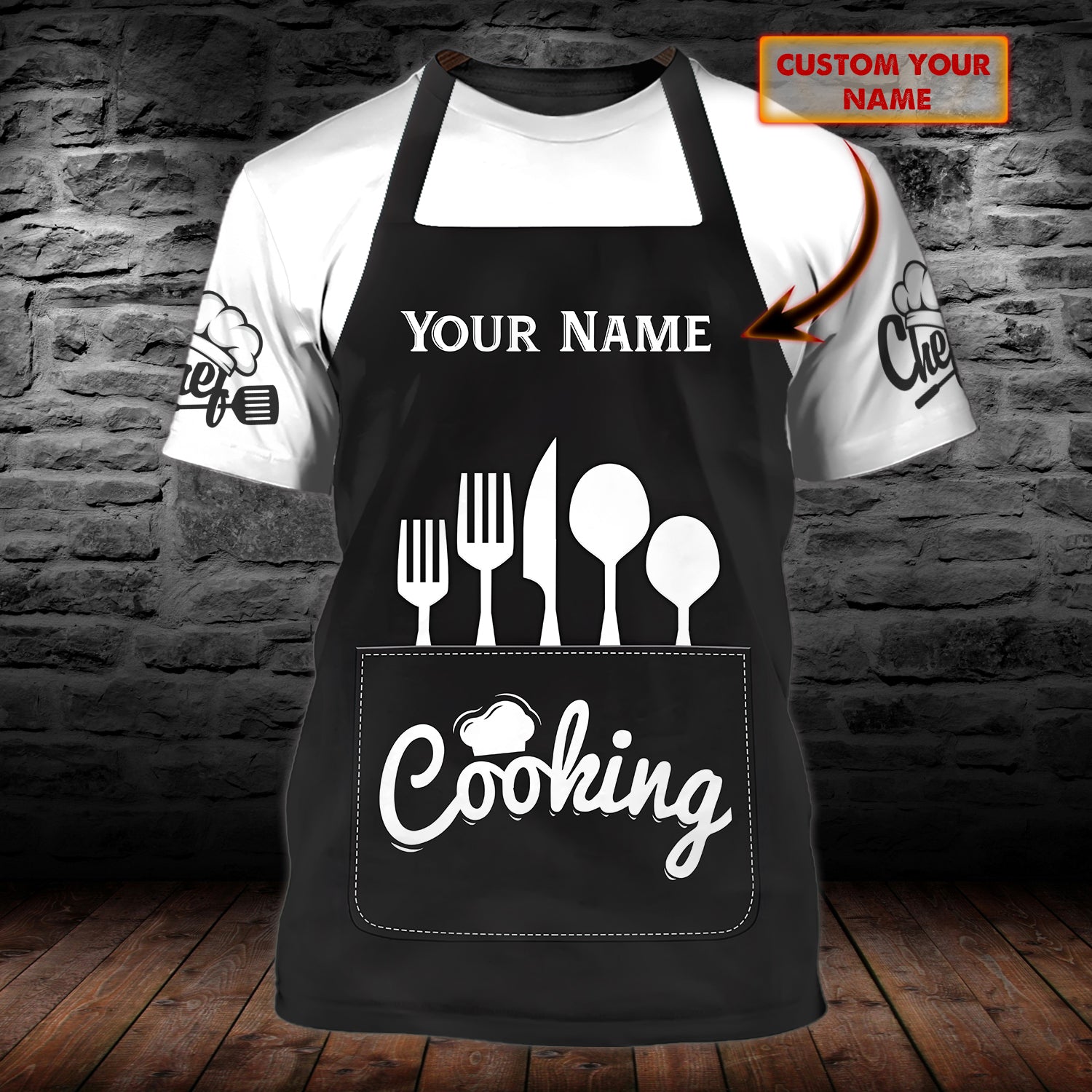 CHEF - Personalized Name 3D Tshirt 03 -TT99-500