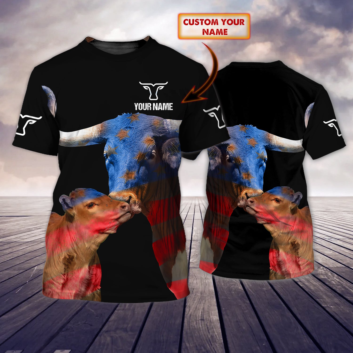 Texas Longhorn - Personalized Name 3D Tshirt - QB95