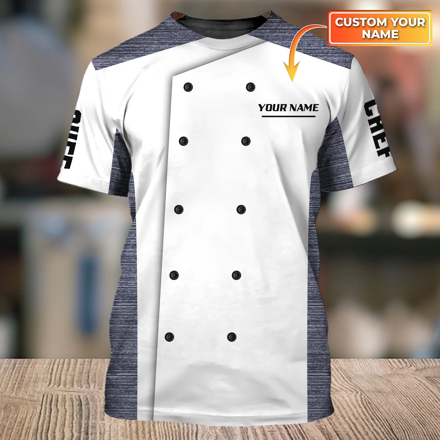 Chef, Cook, Personalized Name 3D Tshirt 1226, N94