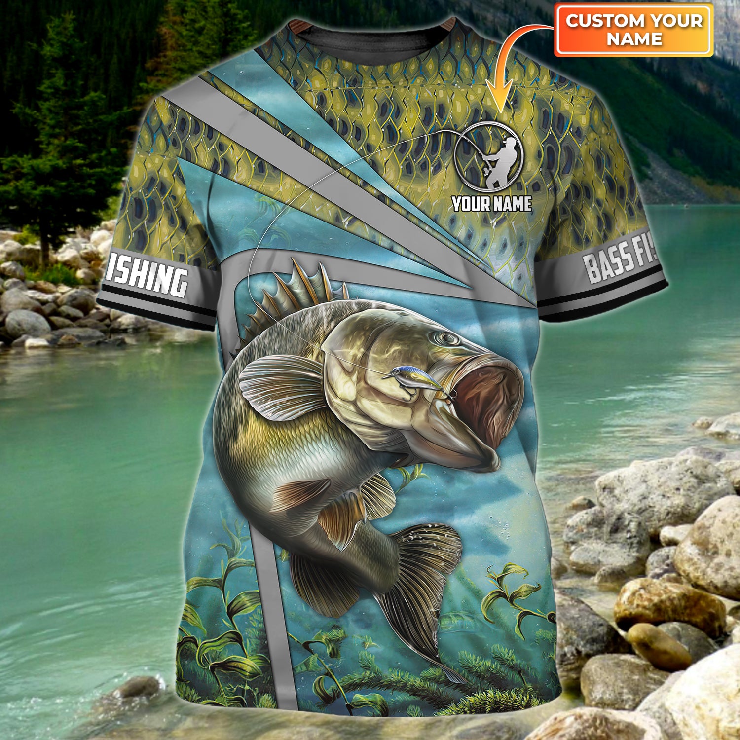 Bass Fishing - Personalized Name 3D Tshirt -TT99-1243
